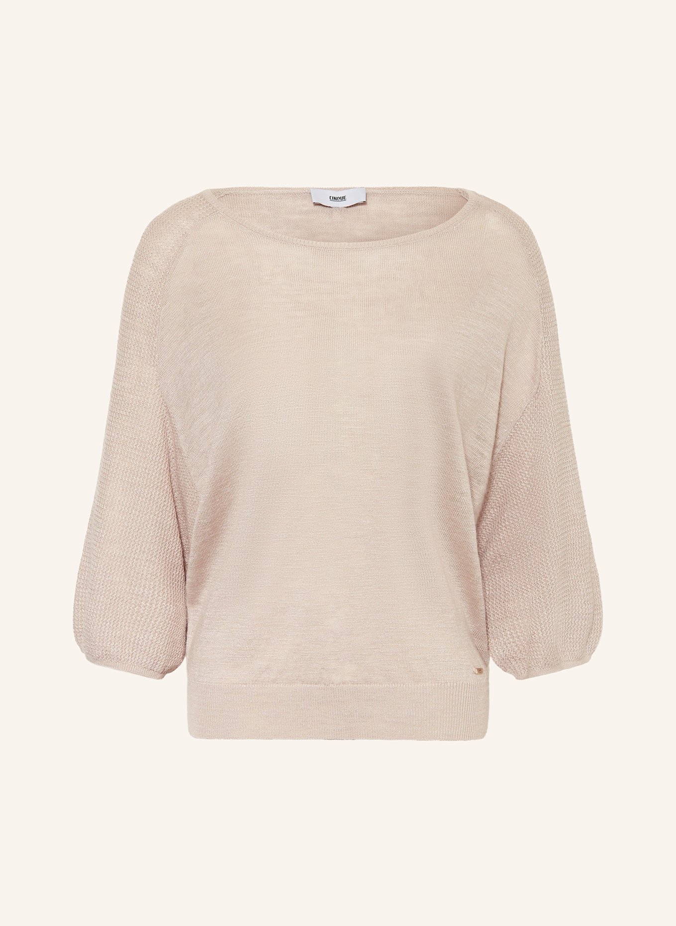 CINQUE Pullover CIMAO mit Leinen und mit 3/4-Arm: BEIGE