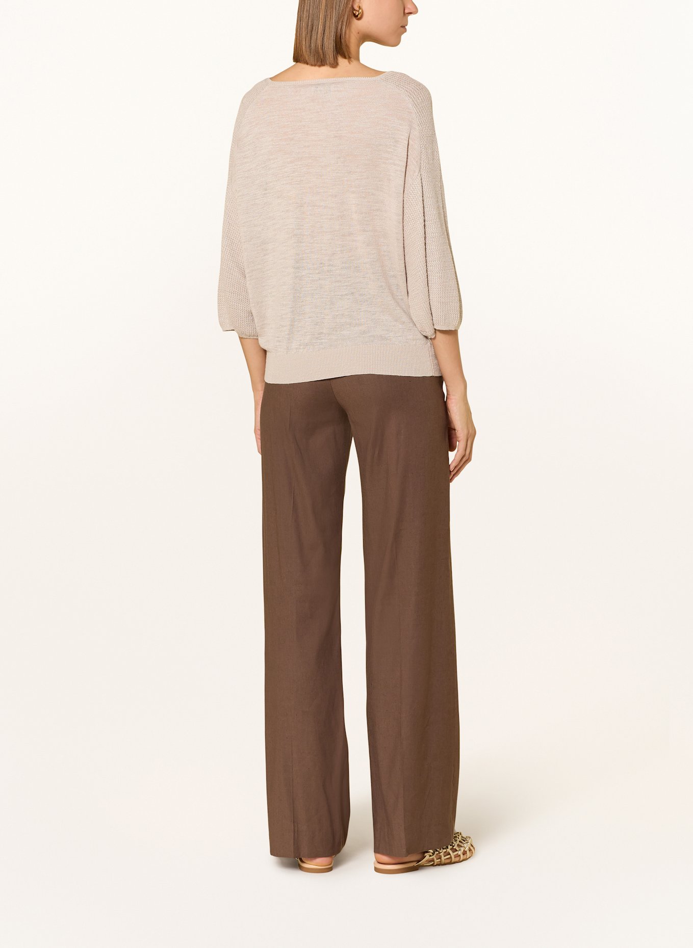 CINQUE Pullover CIMAO mit Leinen und mit 3/4-Arm: BEIGE