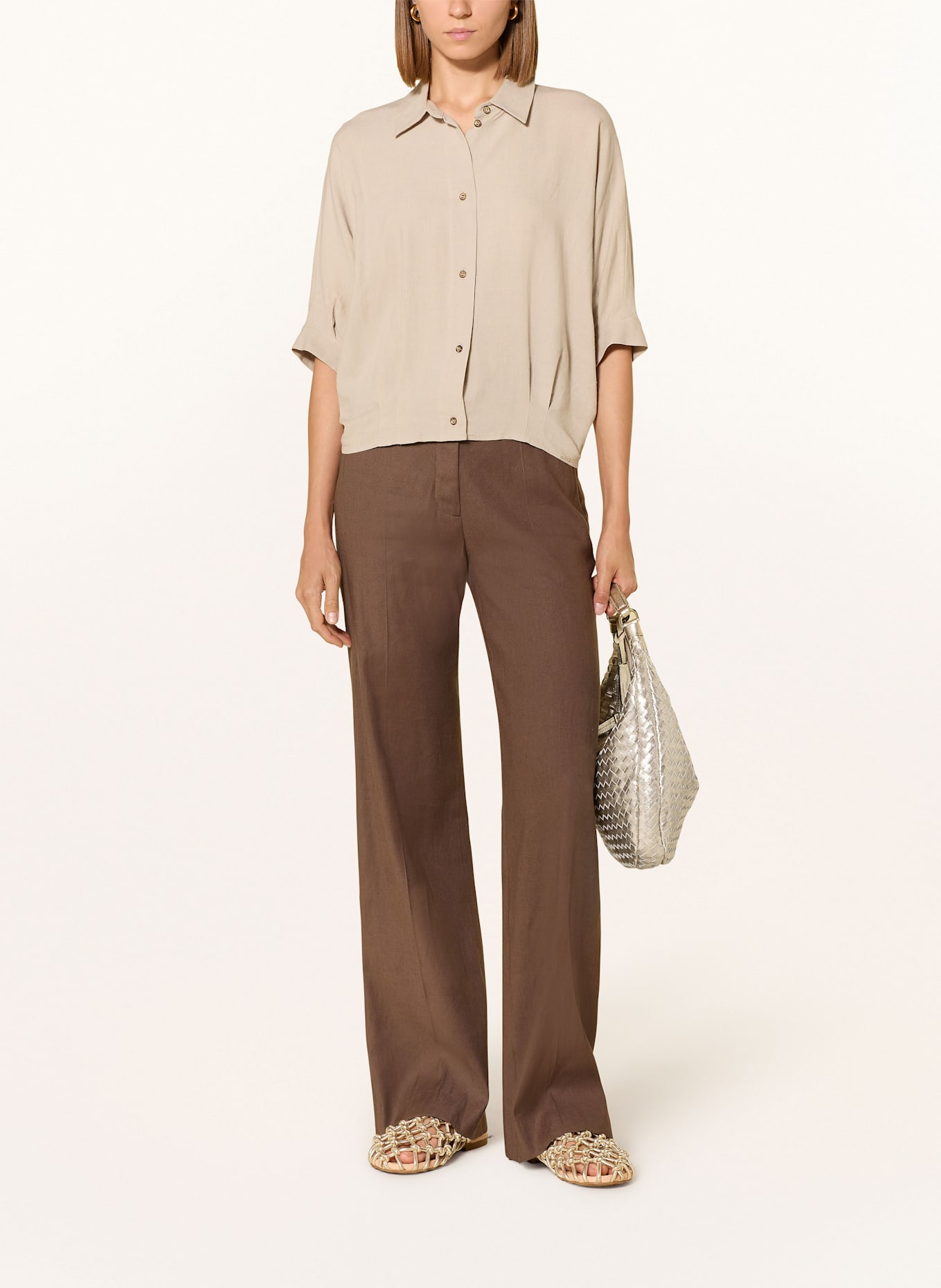 CINQUE CITERNI shirt blouse: BEIGE