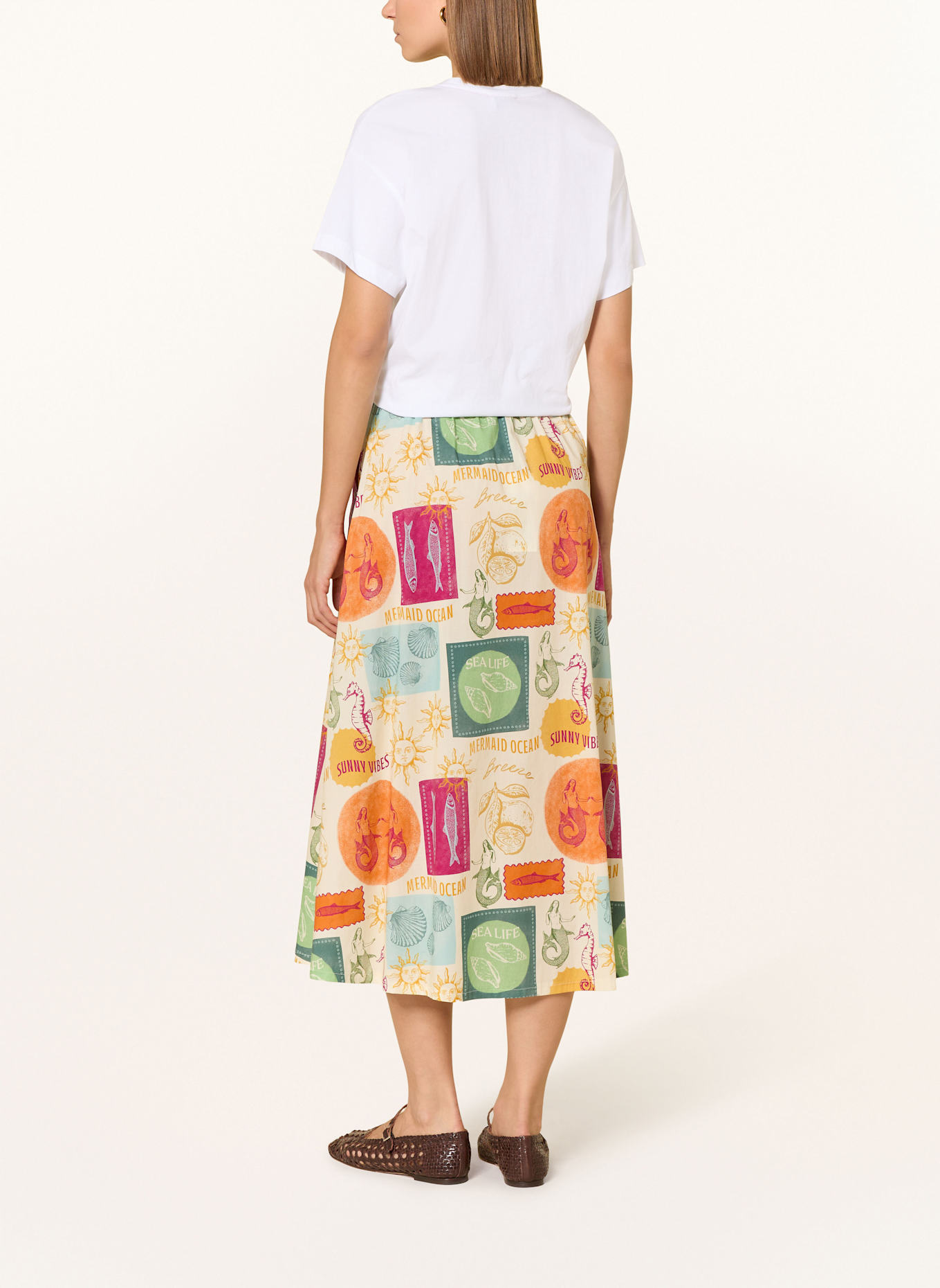 CINQUE Sukně CICAMPUS: REŽNÁ / ORANŽOVÁ / FUCHSIOVÁ