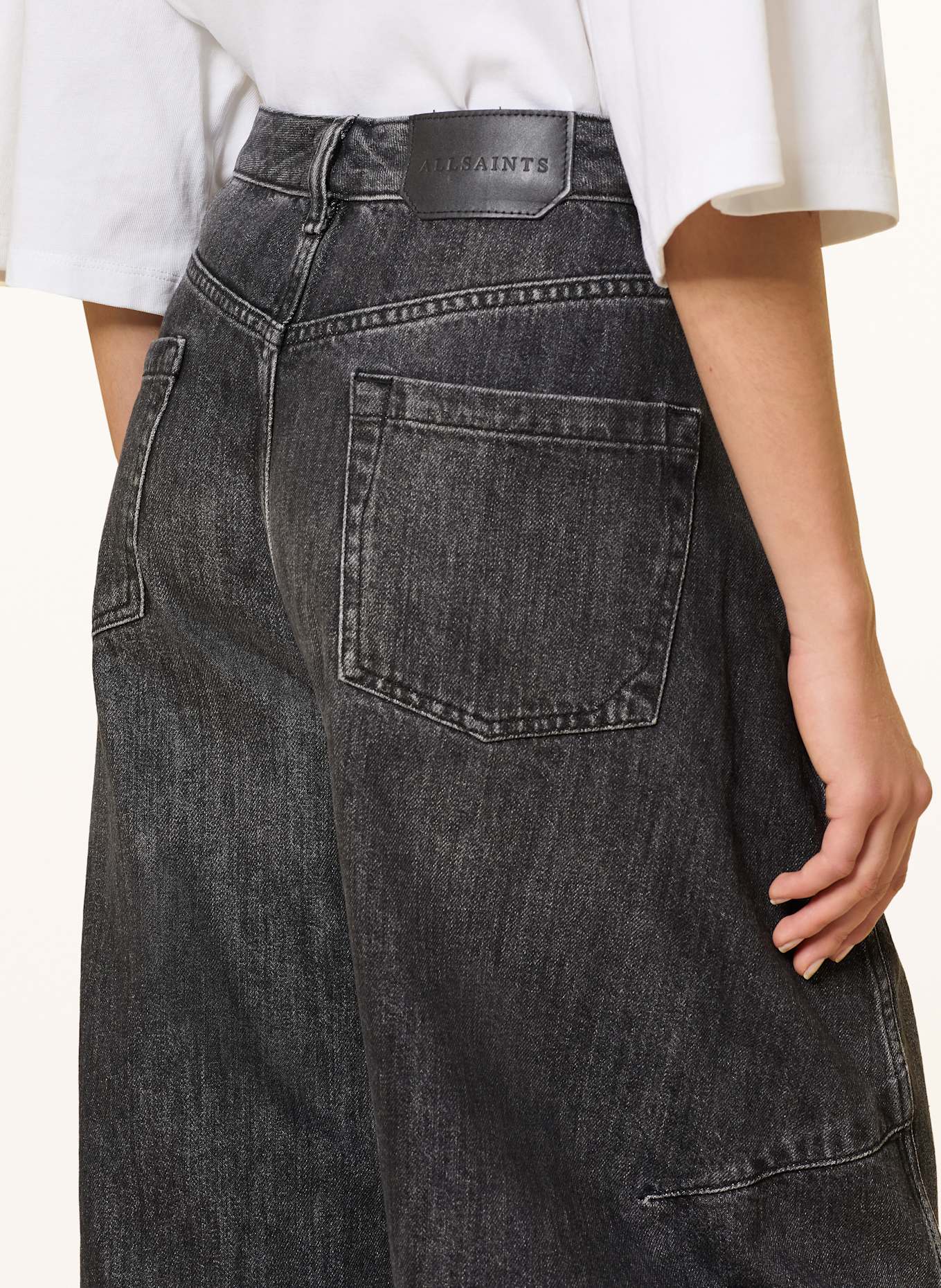 ALLSAINTS Barreljeans CARTER mit Schmucksteinen: 162 Washed Black