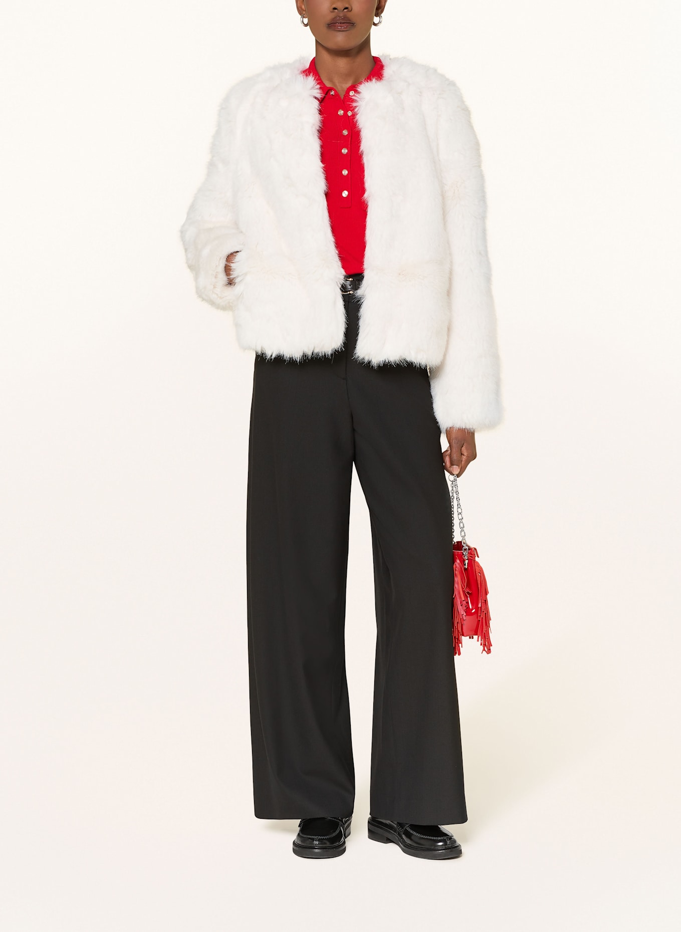 maje Kunstfell-Jacke: CREME