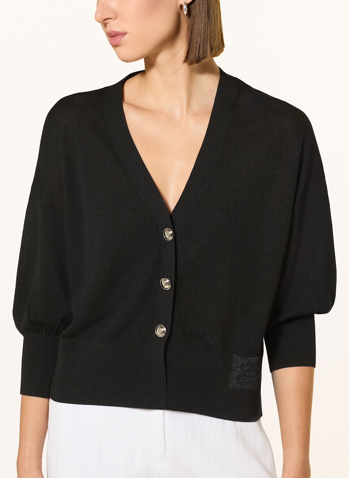 MARC AUREL Strickjacke mit 3/4-Arm: SCHWARZ