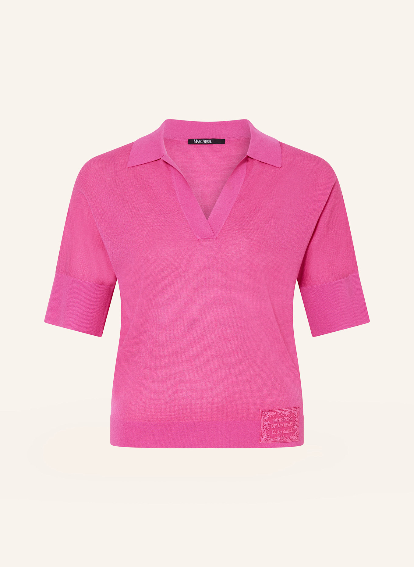 MARC AUREL Strick-Poloshirt mit 3/4-Arm: PINK