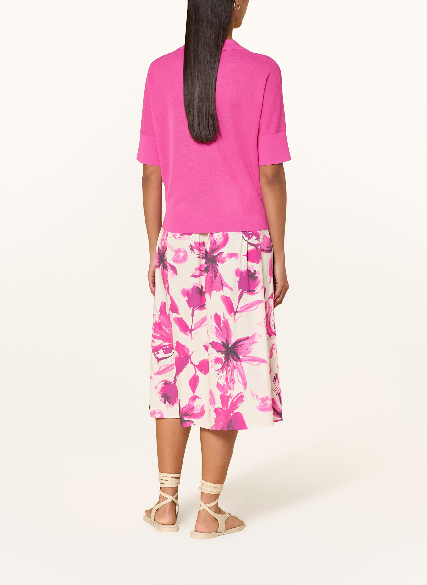 MARC AUREL Strick-Poloshirt mit 3/4-Arm: PINK