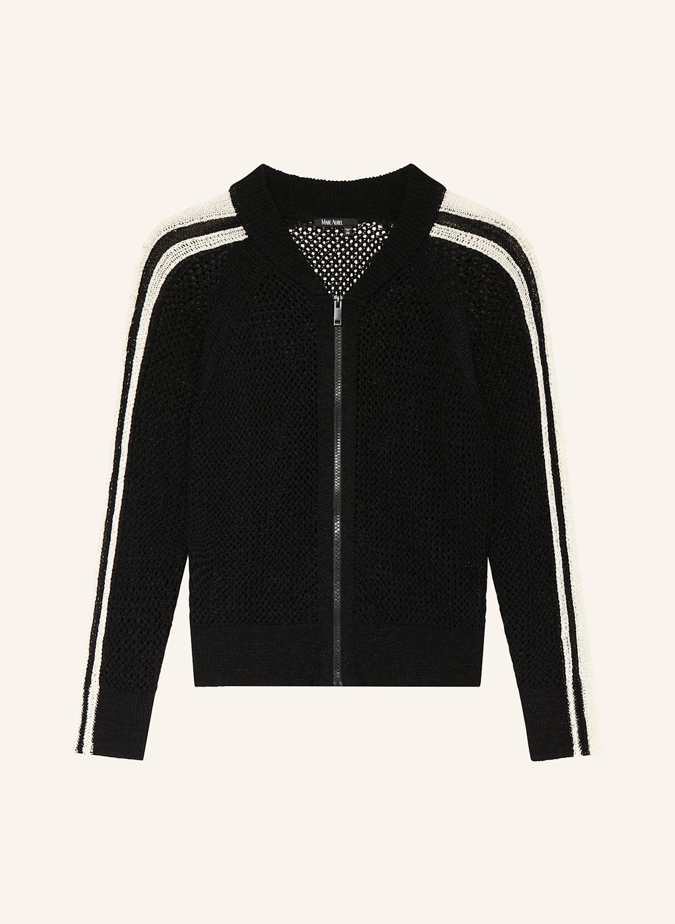 MARC AUREL Kardigan: CZARNY / BIAŁY