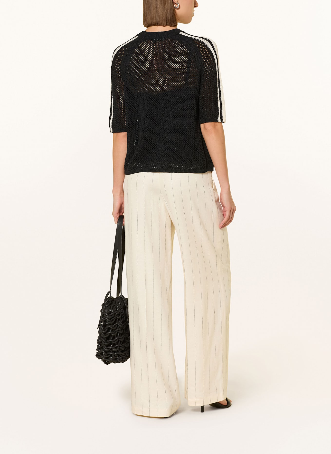 MARC AUREL pull en maille: NOIR / BLANC