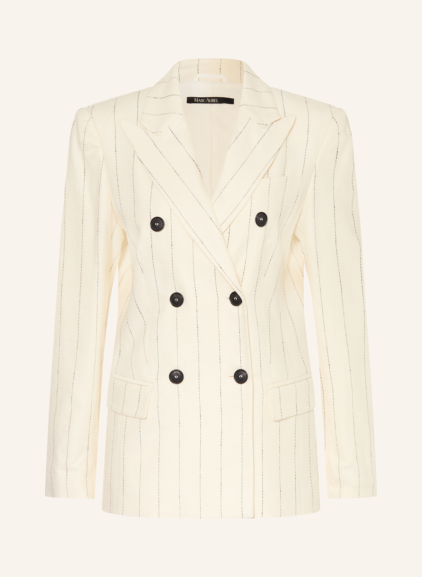 MARC AUREL Blazer mit Leinen: ECRU / SCHWARZ