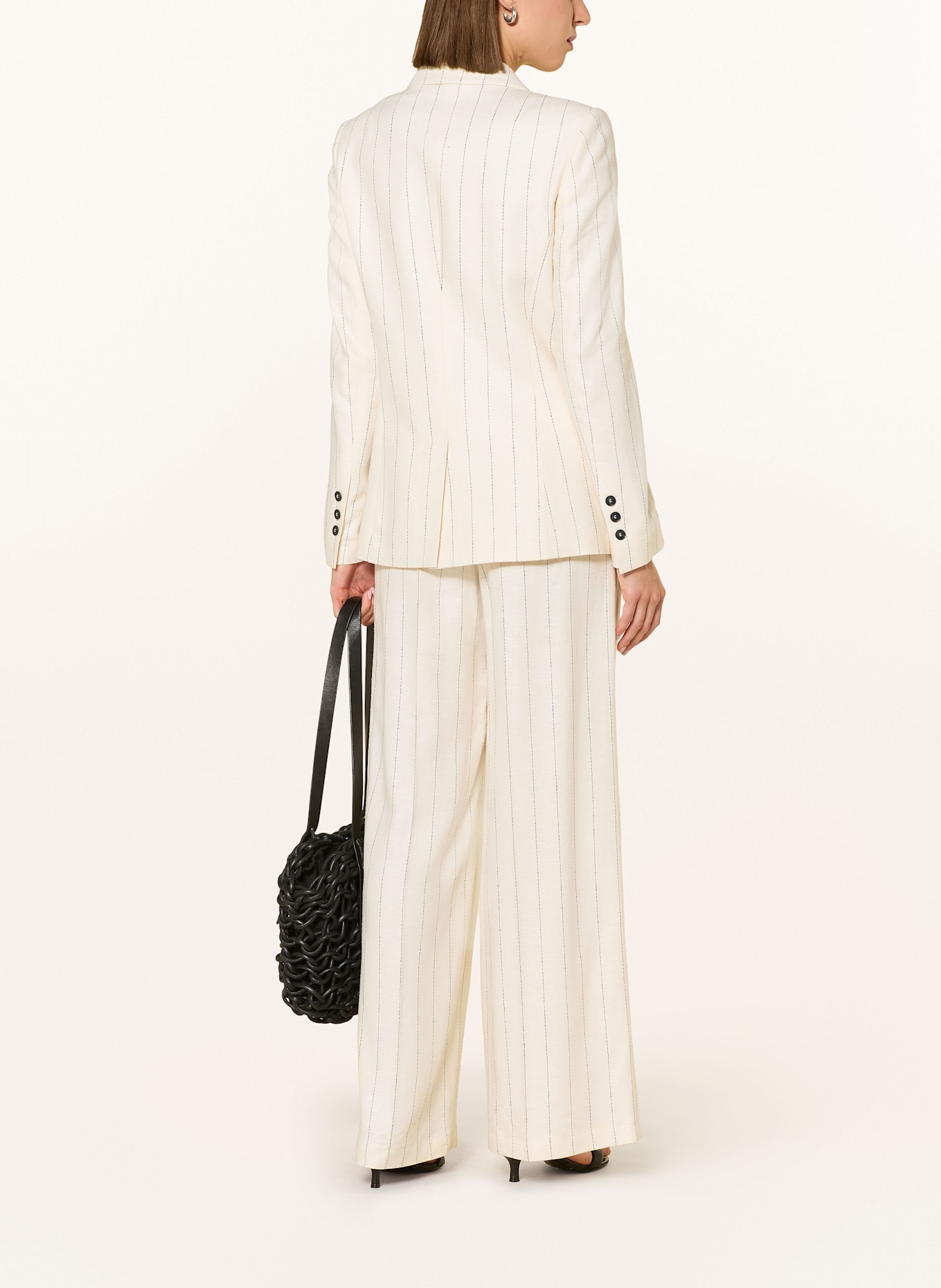 MARC AUREL Blazer mit Leinen: ECRU / SCHWARZ