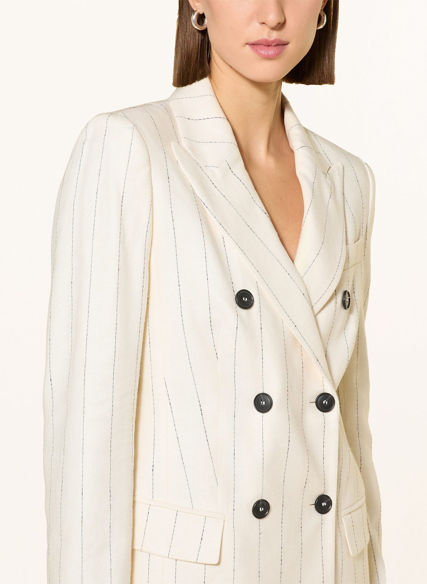 MARC AUREL Blazer mit Leinen: ECRU / SCHWARZ