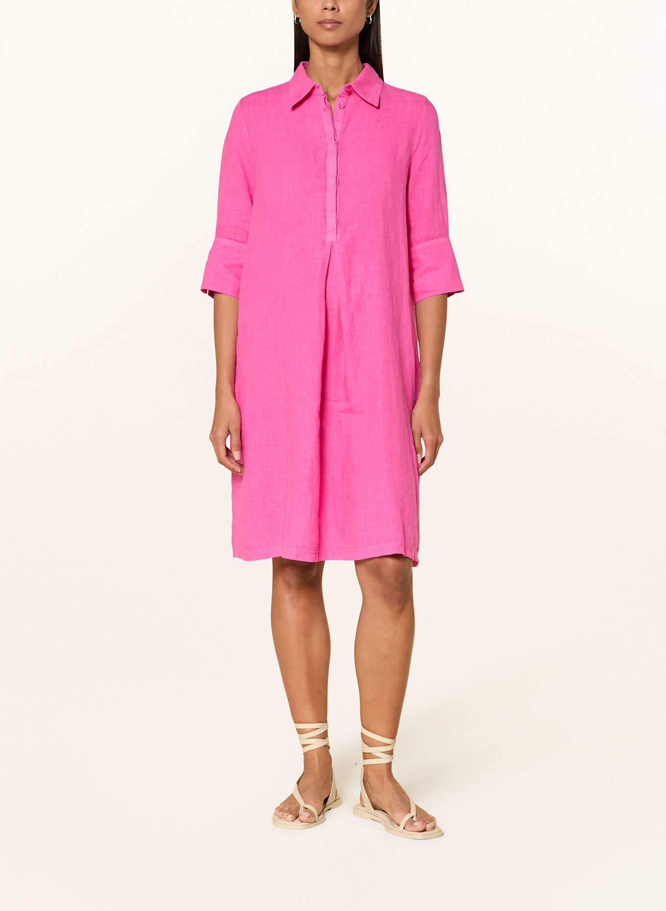 MARC AUREL Linnen jurk met 3/4-mouwen: ROZE