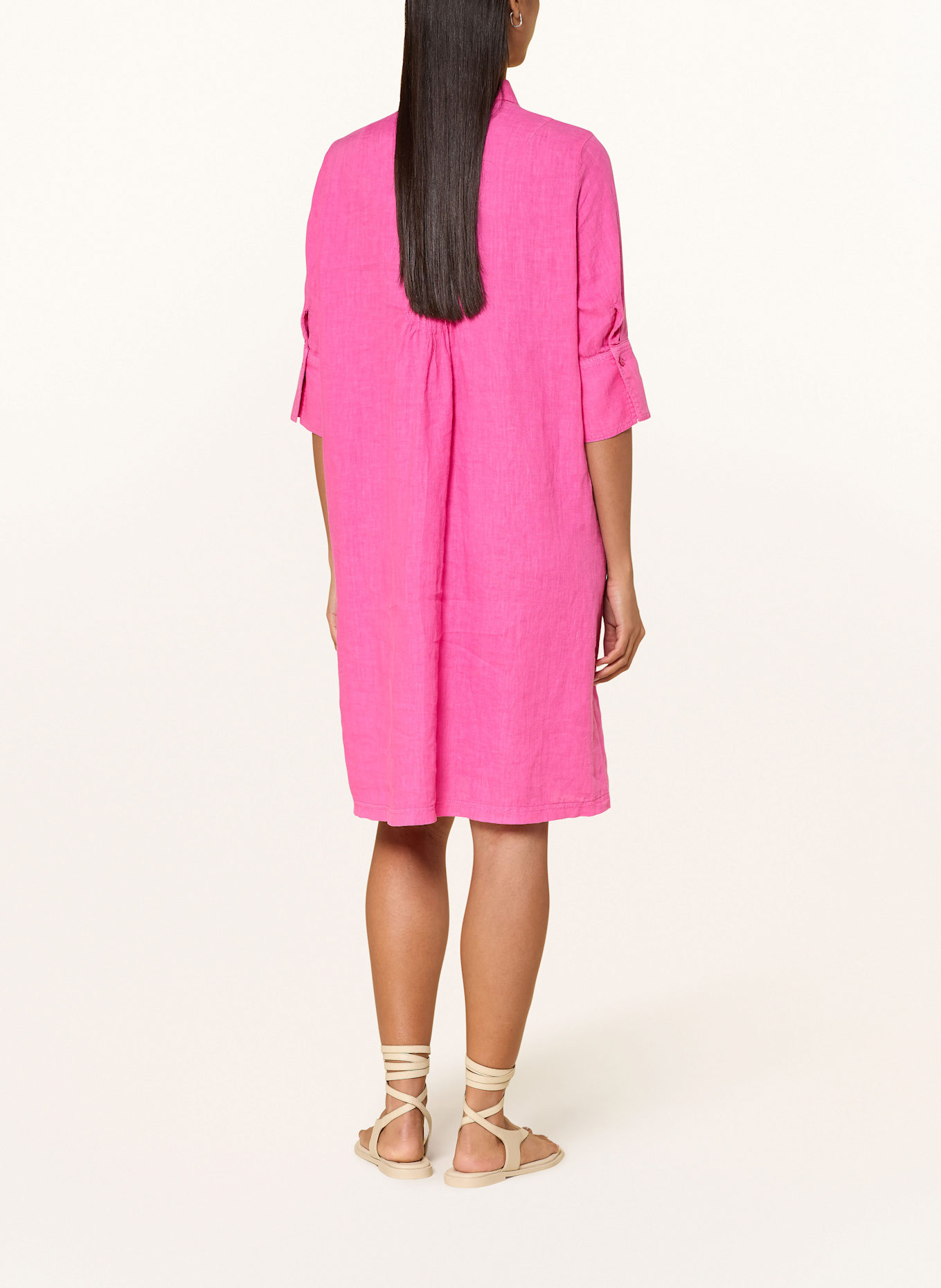 MARC AUREL Linnen jurk met 3/4-mouwen: ROZE