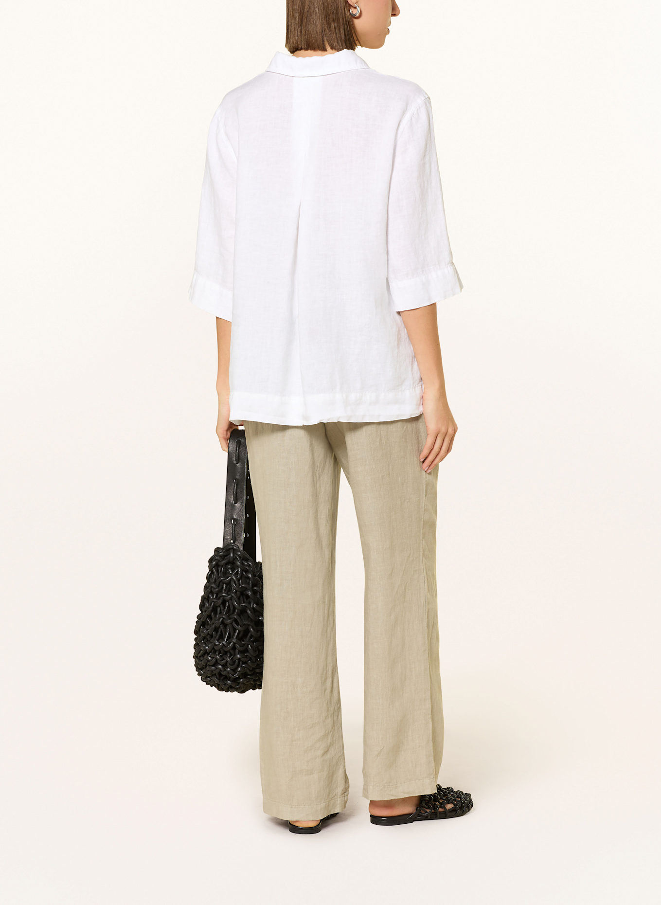 MARC AUREL Shirt blouse made of linen with 3/4 sleeves: WHITE