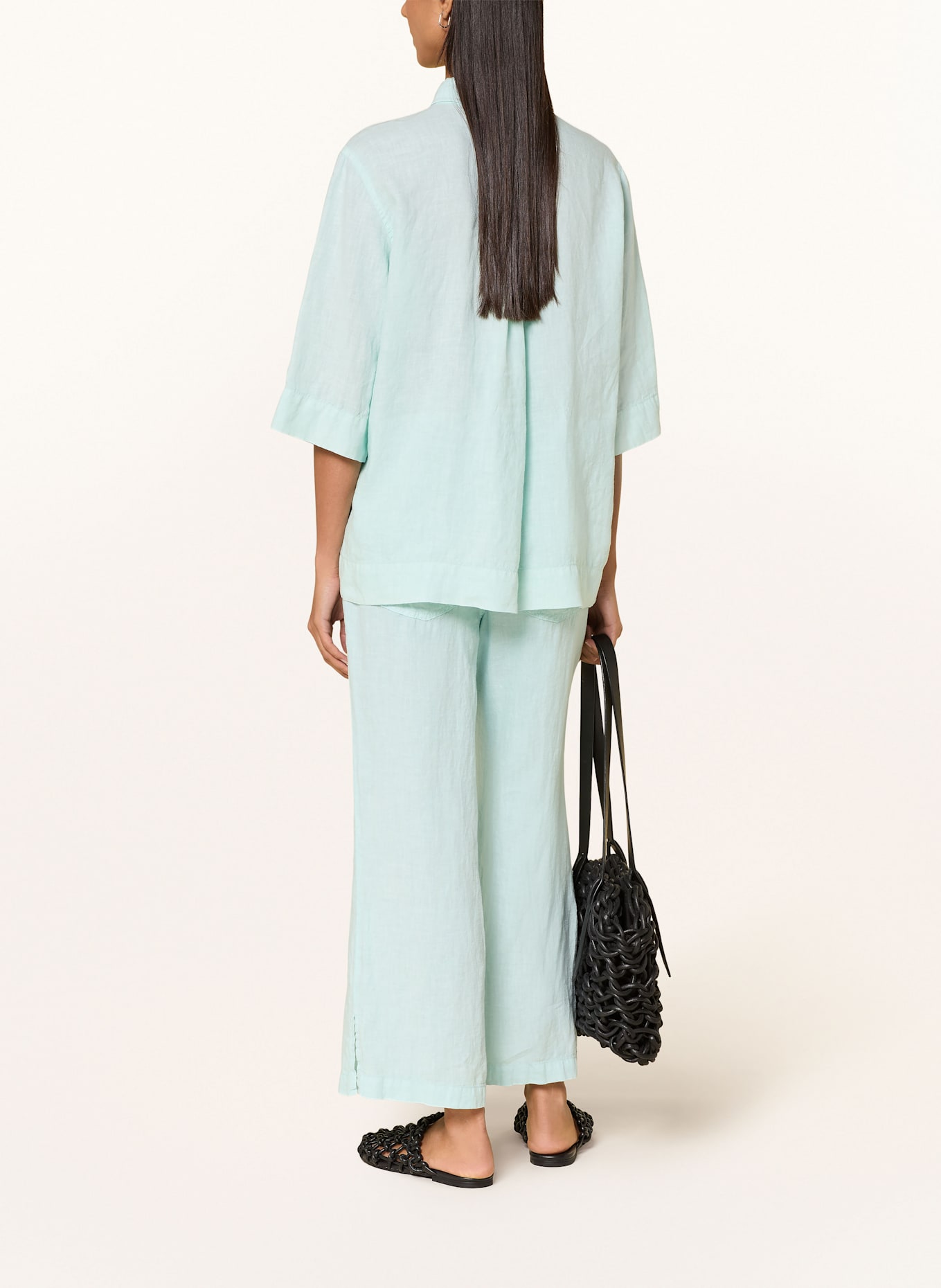 MARC AUREL Hemdbluse aus Leinen mit 3/4-Arm: TÜRKIS