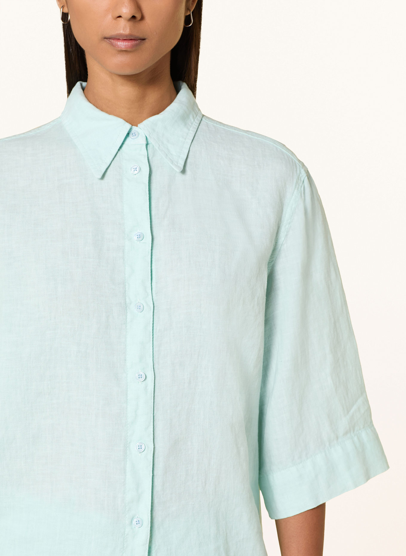 MARC AUREL Hemdbluse aus Leinen mit 3/4-Arm: TÜRKIS