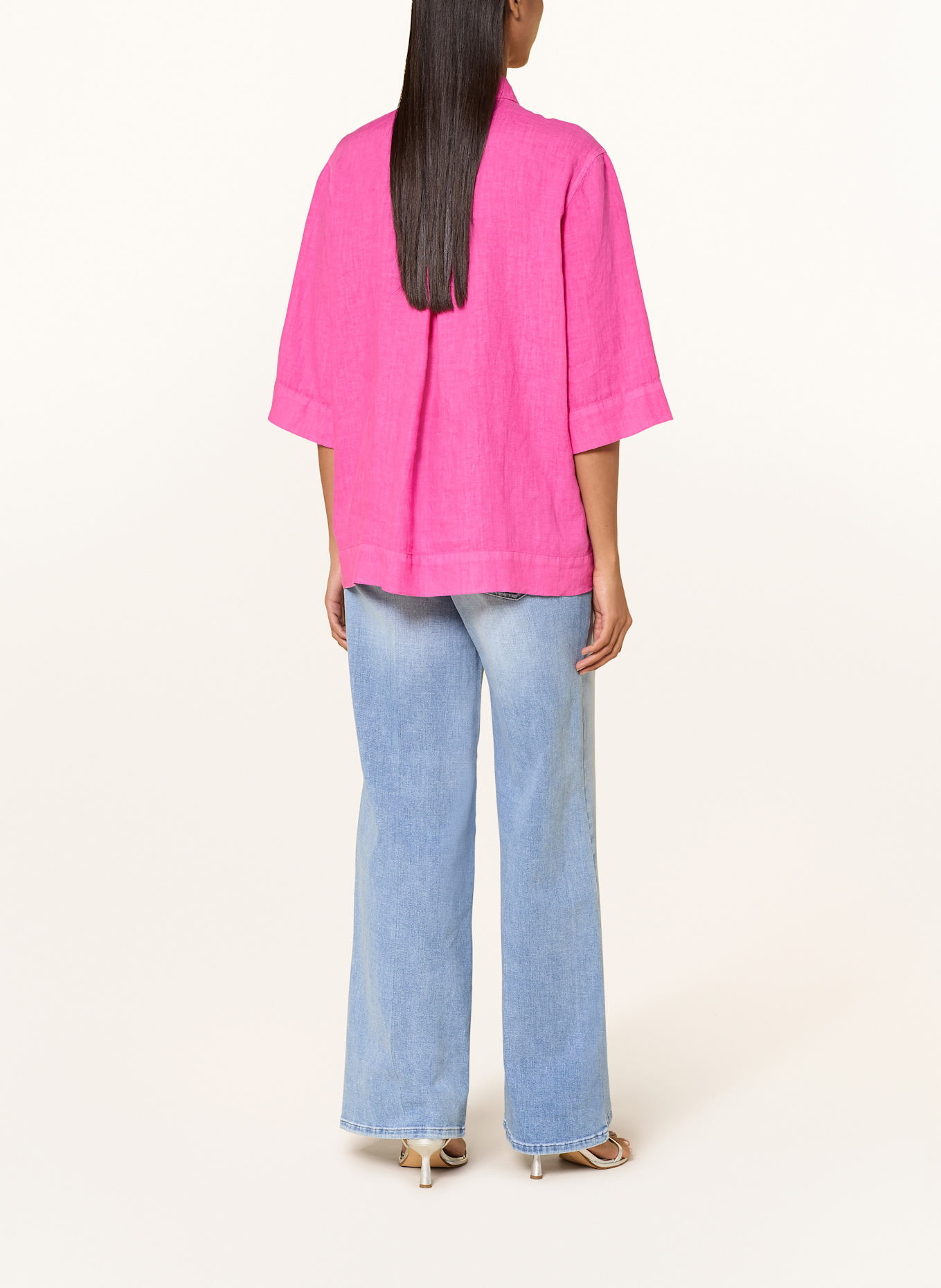 MARC AUREL Hemdbluse aus Leinen mit 3/4-Arm: PINK