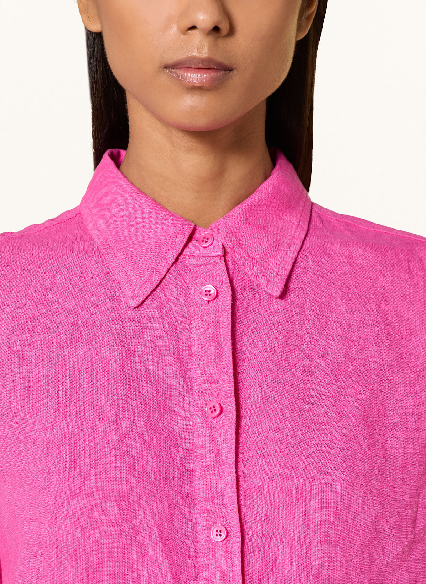 MARC AUREL Hemdbluse aus Leinen mit 3/4-Arm: PINK