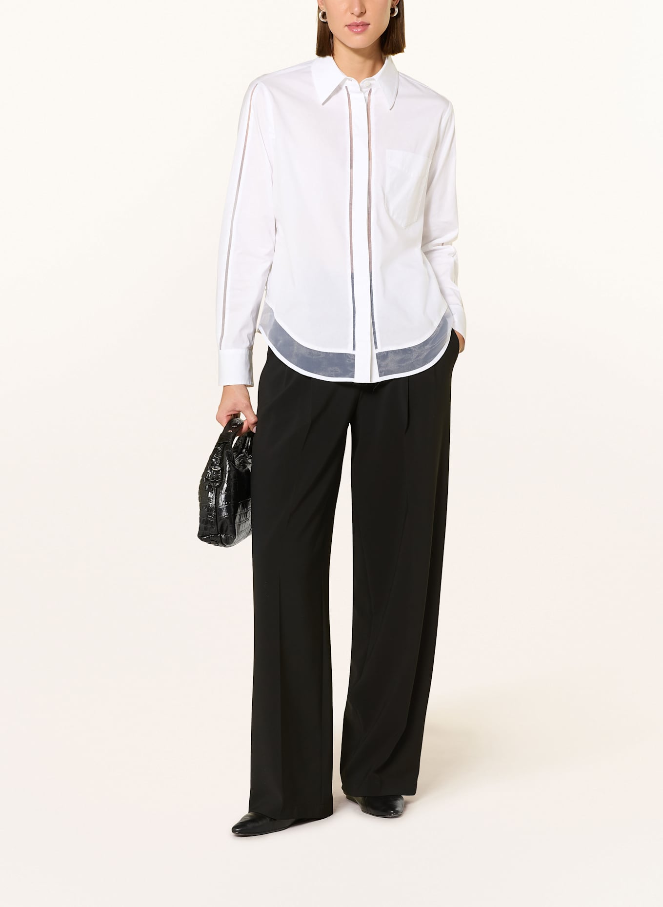 MARC AUREL Hemdbluse: WEISS