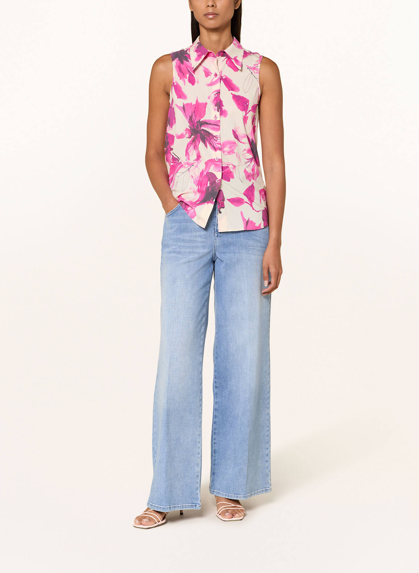 MARC AUREL Blusentop: PINK / ECRU