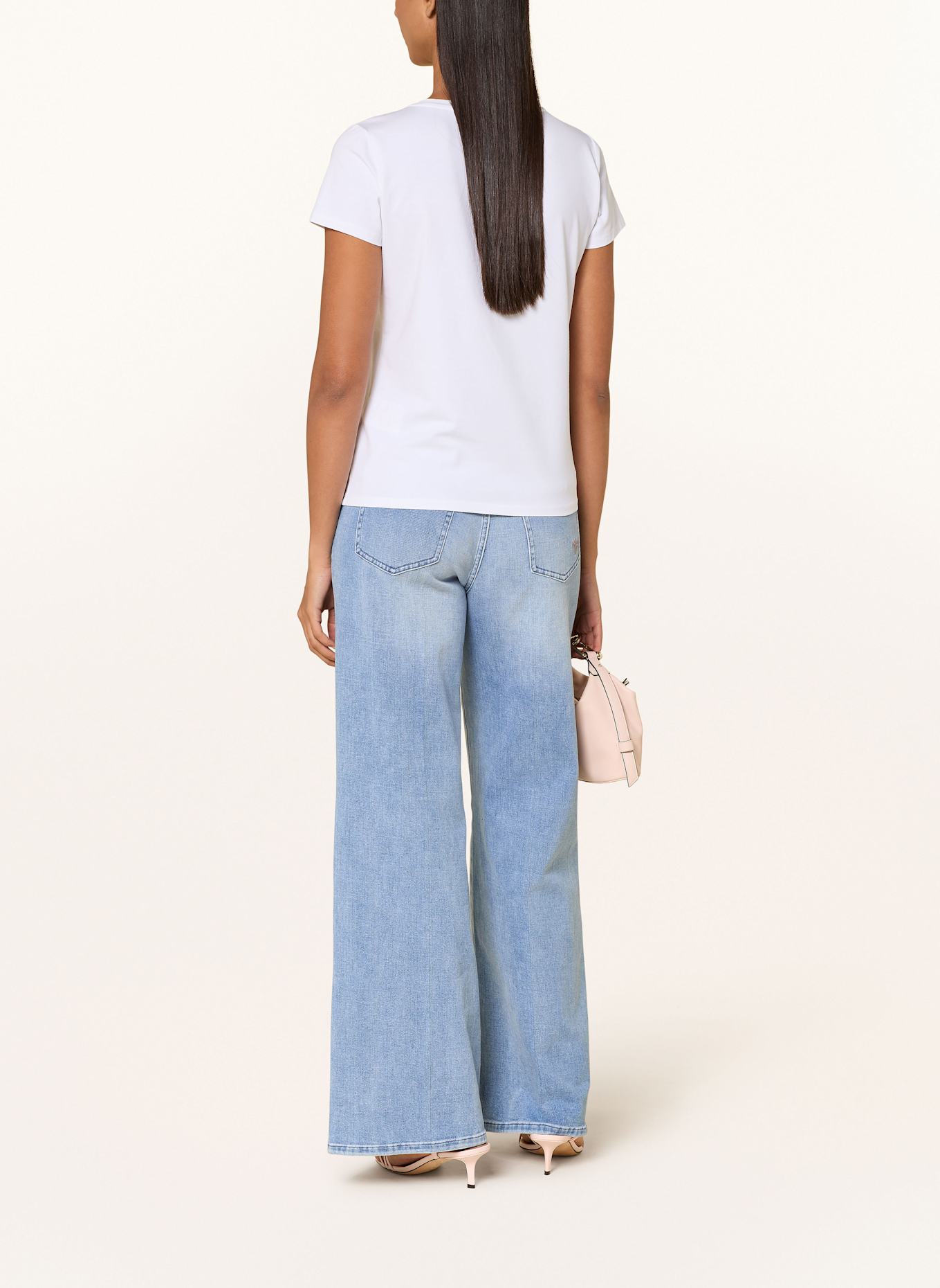 MARC AUREL T-shirt met sierstenen: WIT