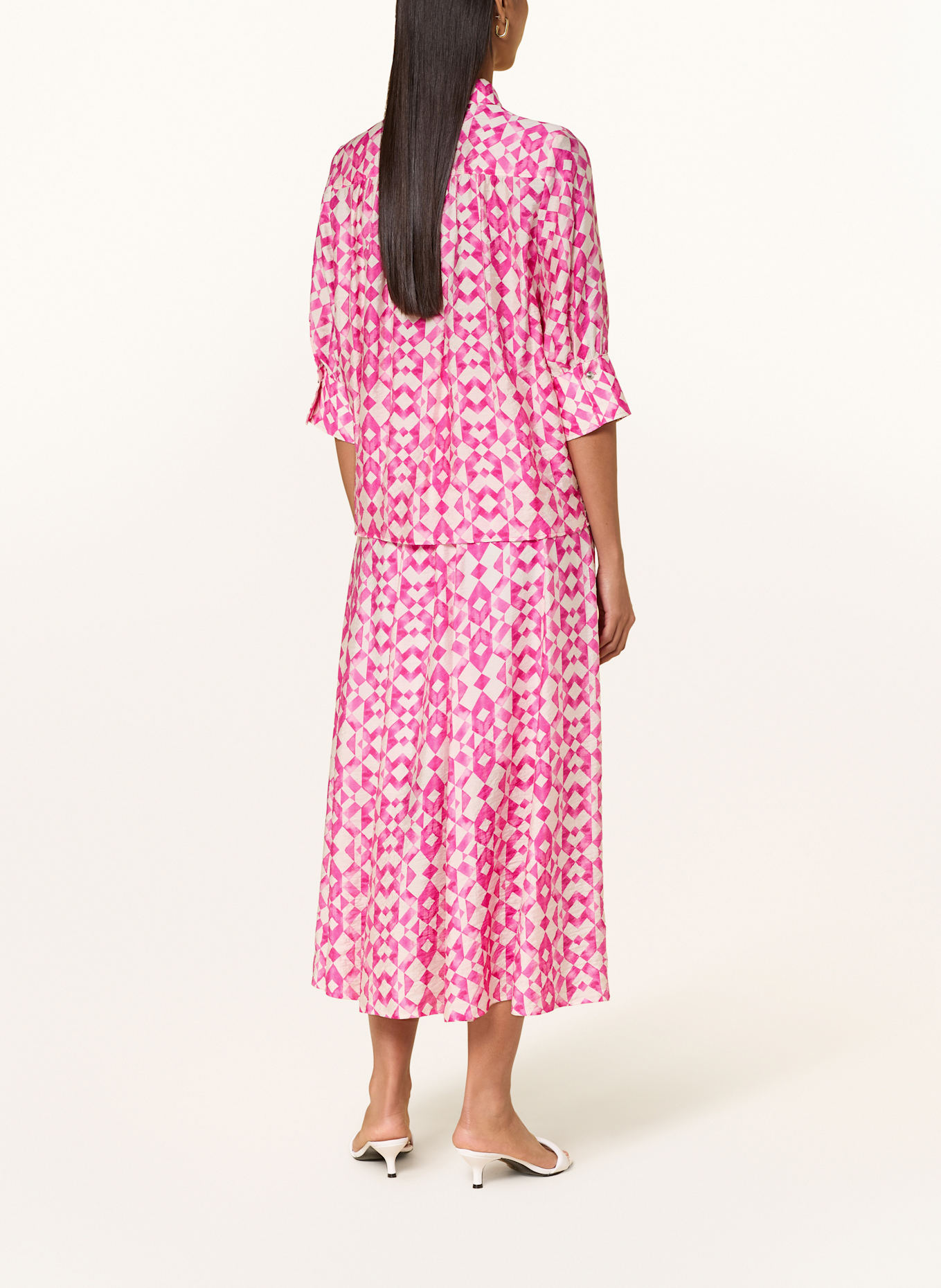 MARC AUREL Hemdbluse mit 3/4-Arm: PINK / WEISS