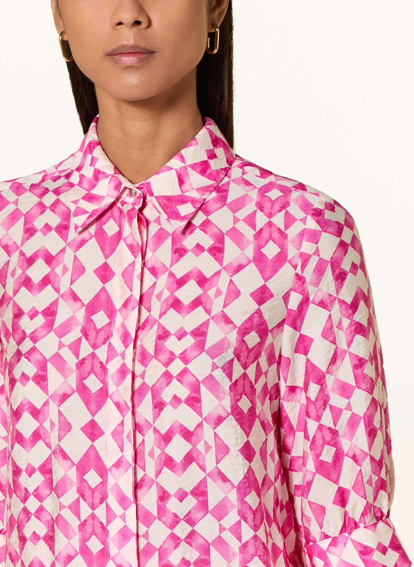 MARC AUREL Hemdbluse mit 3/4-Arm: PINK / WEISS