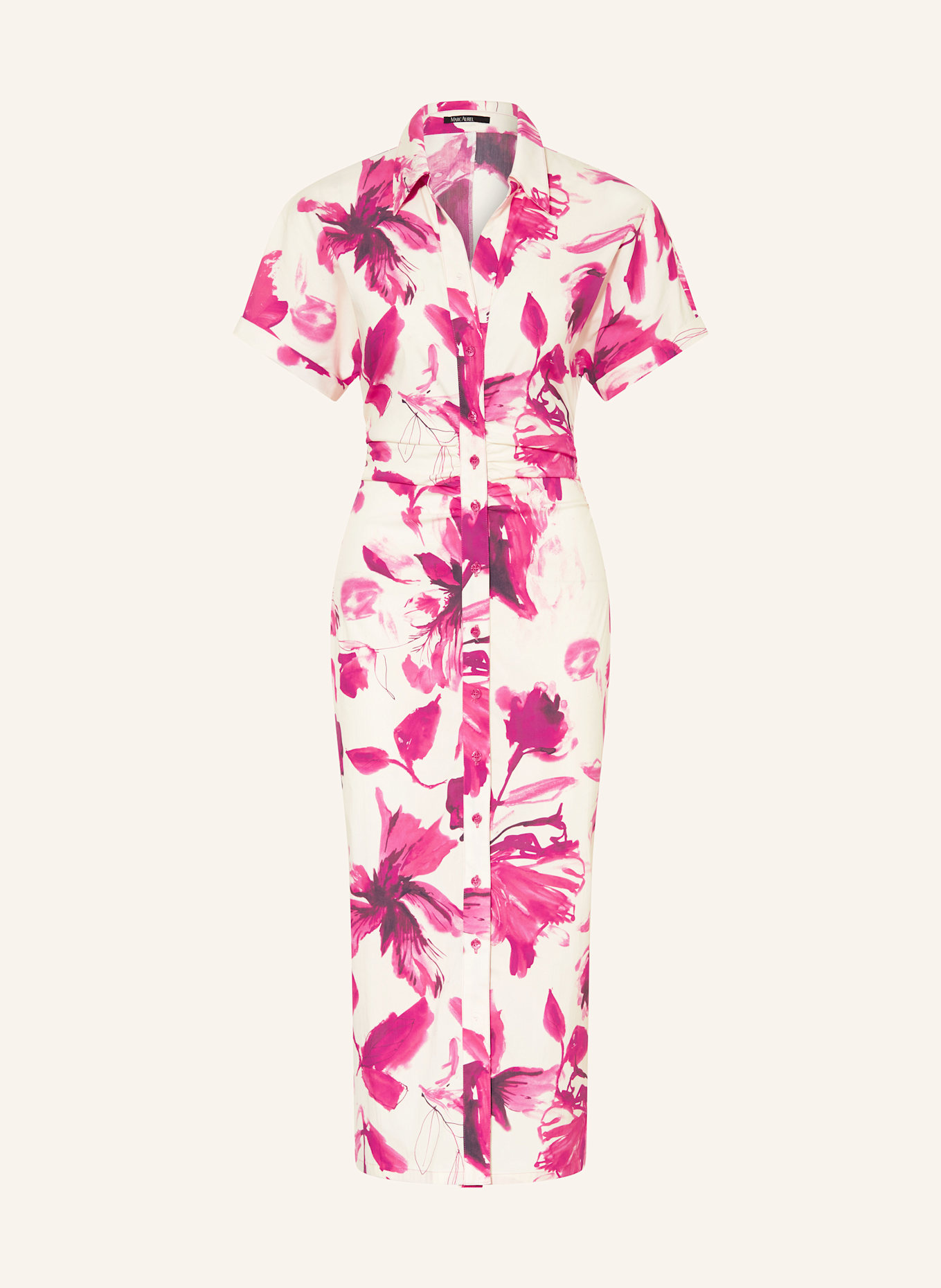 MARC AUREL Hemdblusenkleid: PINK / CREME