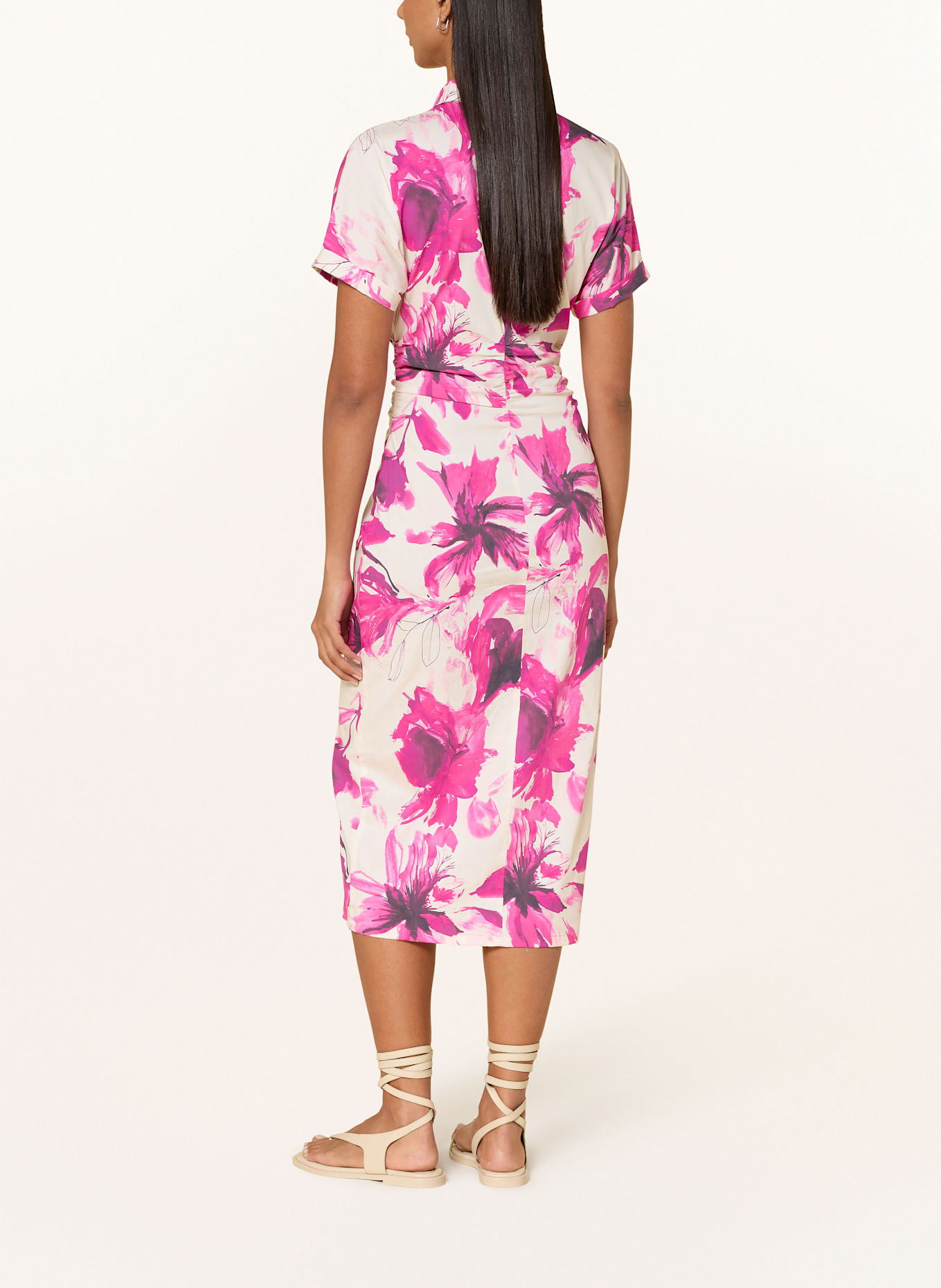 MARC AUREL Hemdblusenkleid: PINK / CREME