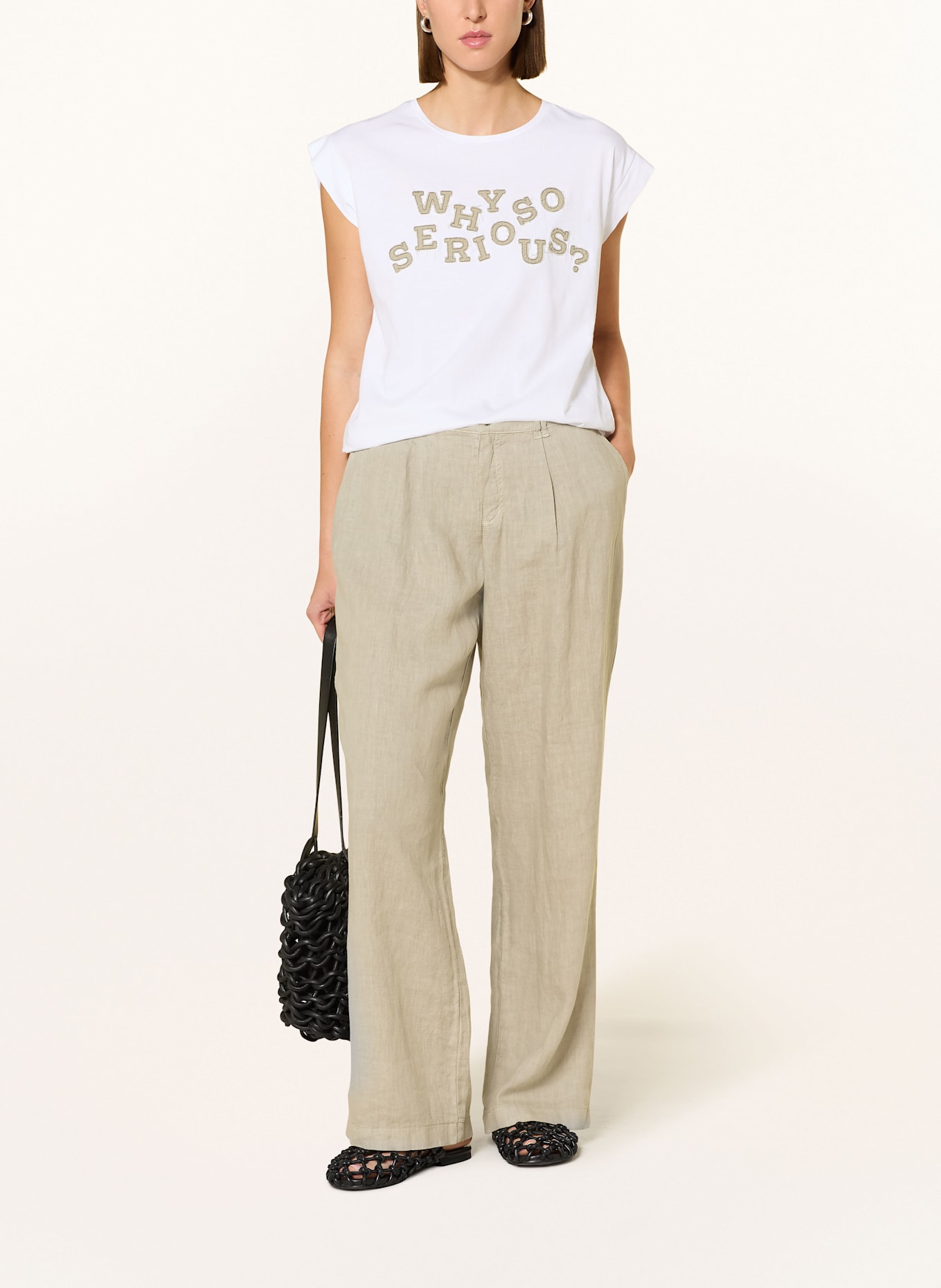 MARC AUREL Pantalon Marlene en lin: KAKI