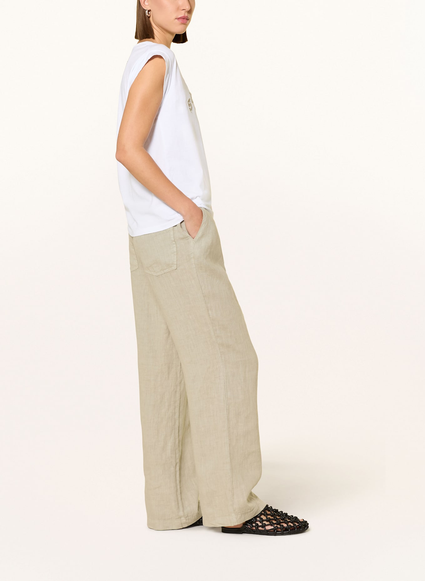 MARC AUREL Pantalon Marlene en lin: KAKI