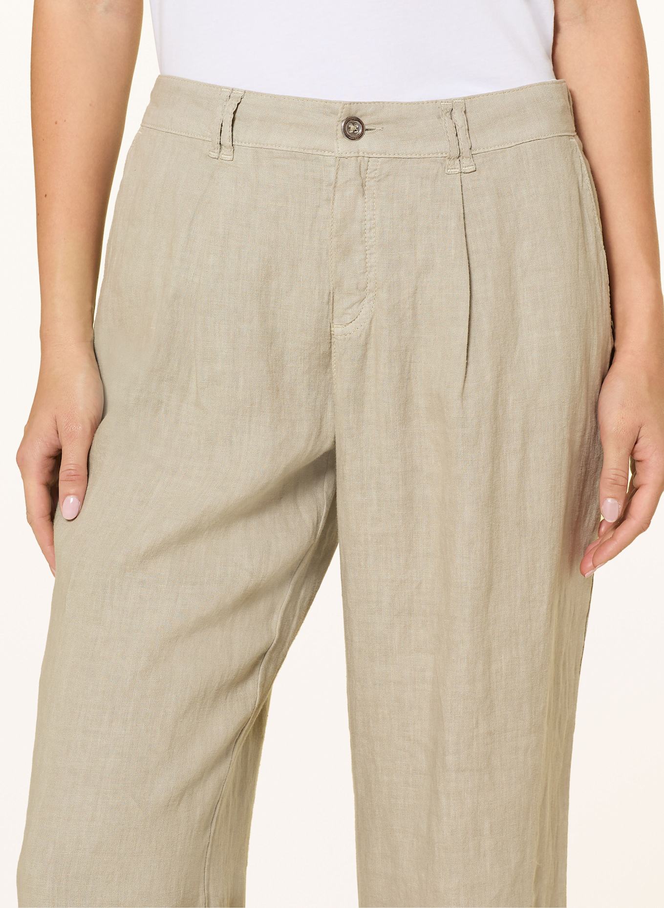 MARC AUREL Pantalon Marlene en lin: KAKI