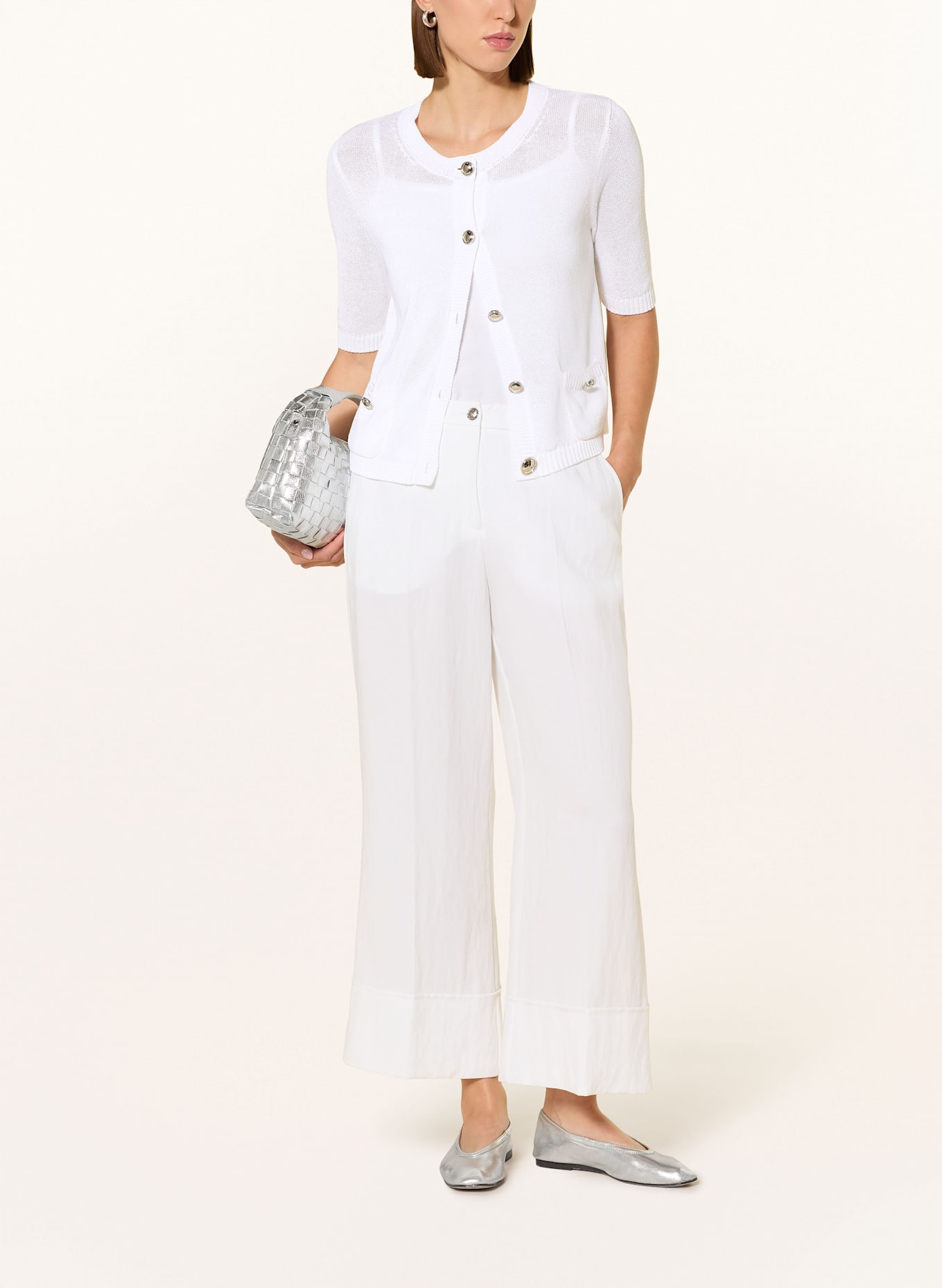 MARC AUREL Cardigan à manches 3/4: BLANC