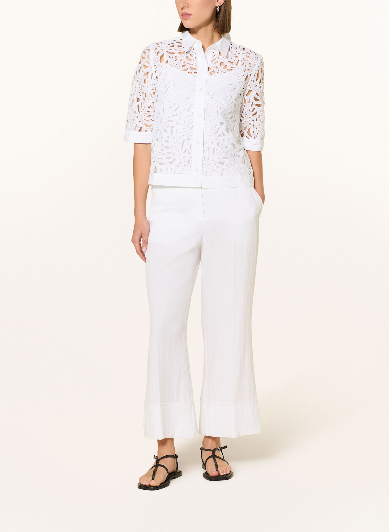 MARC AUREL Hemdbluse aus Spitze: WEISS