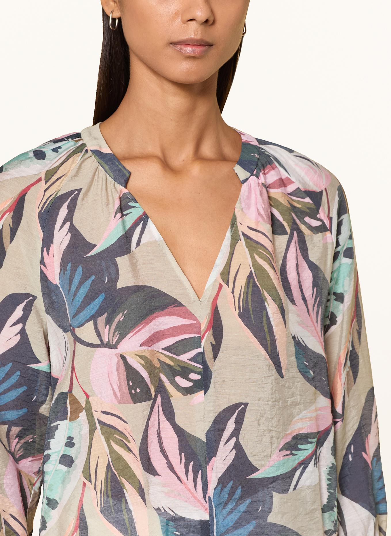 MARC AUREL Shirt blouse with 3/4 sleeves: OLIVE / BLUE / PINK