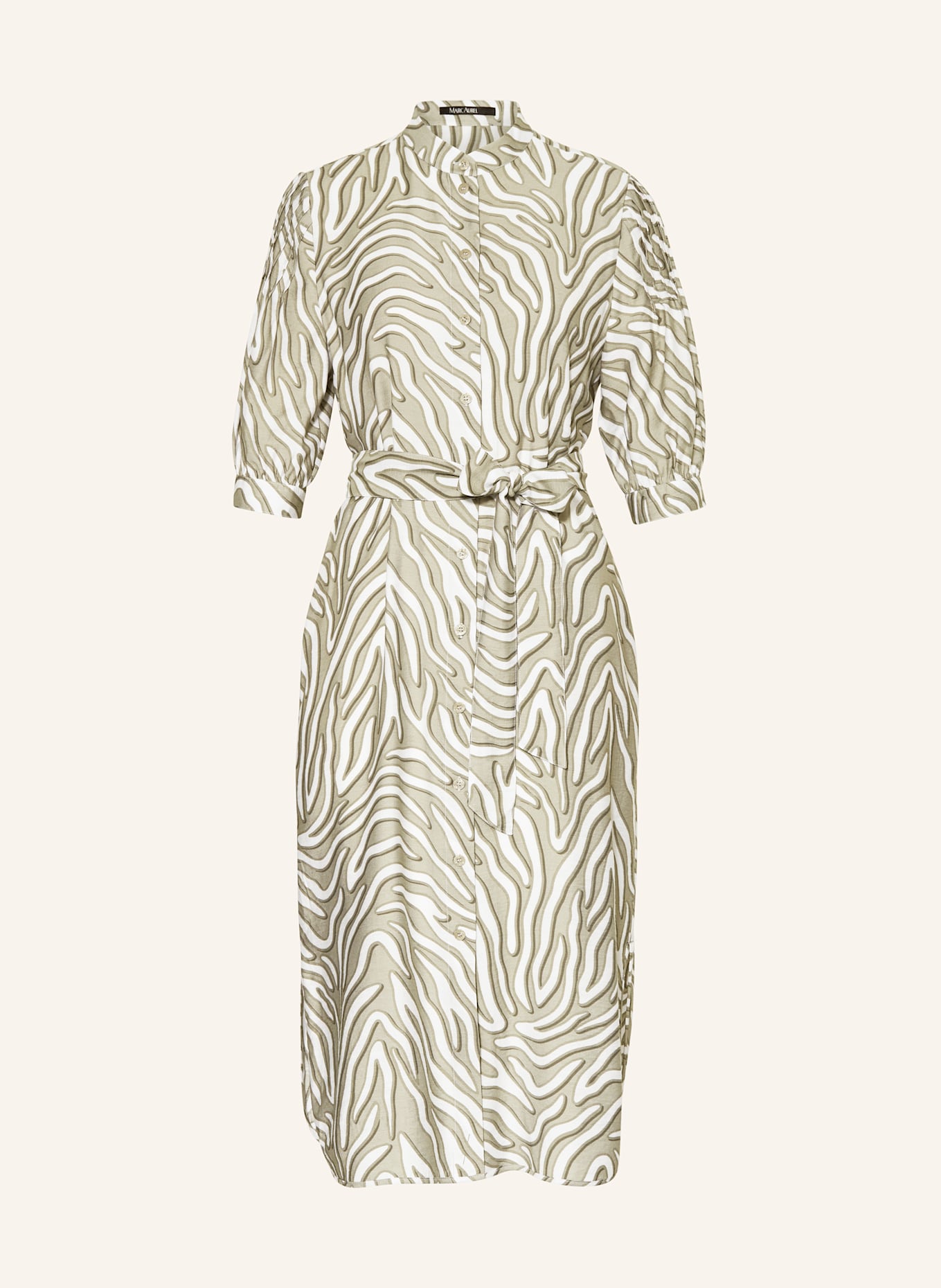 MARC AUREL Overhemdjurk met 3/4-mouwen: OLIJF / GROEN / WIT