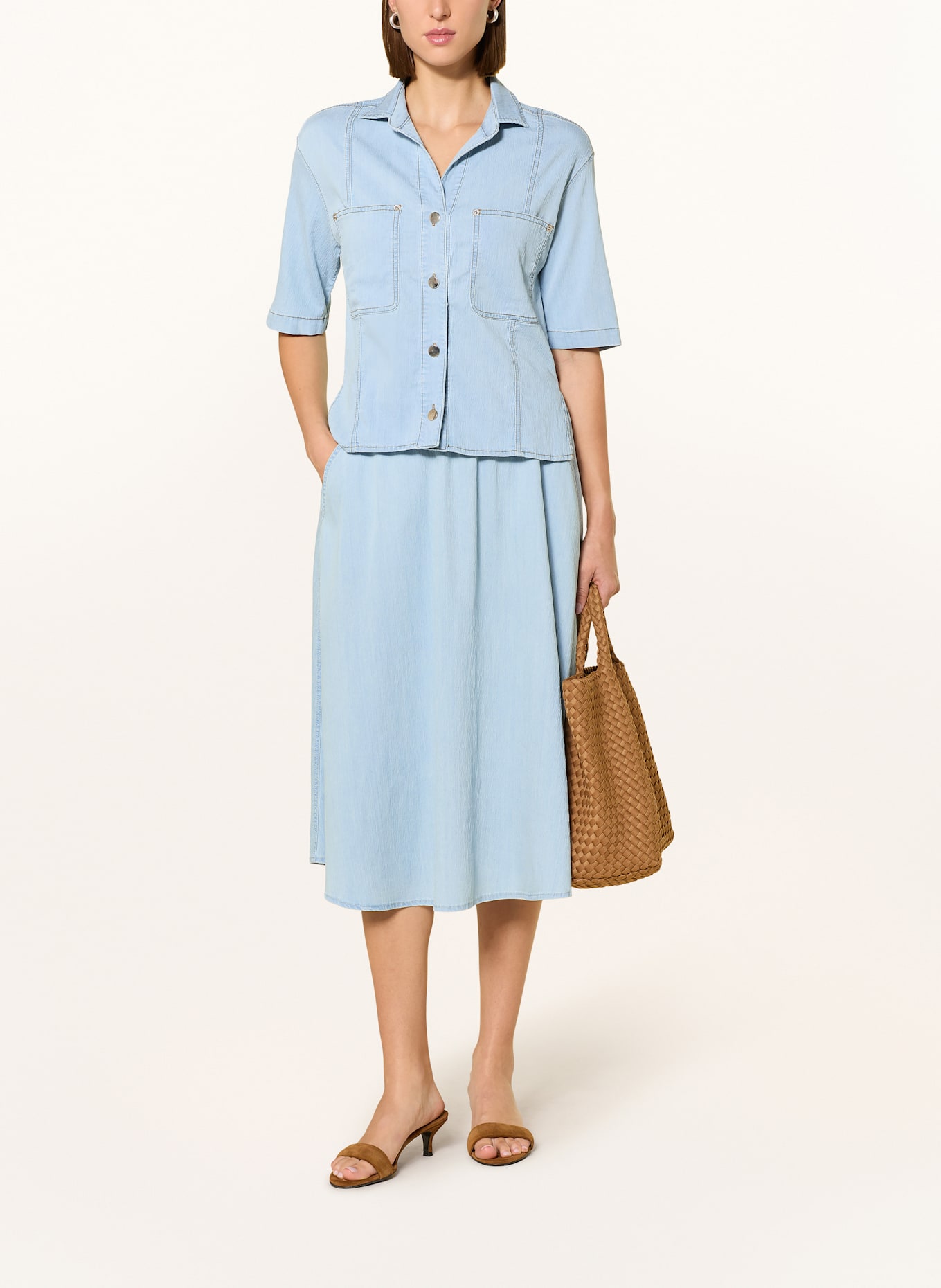 MARC AUREL Rock in Jeansoptik: HELLBLAU