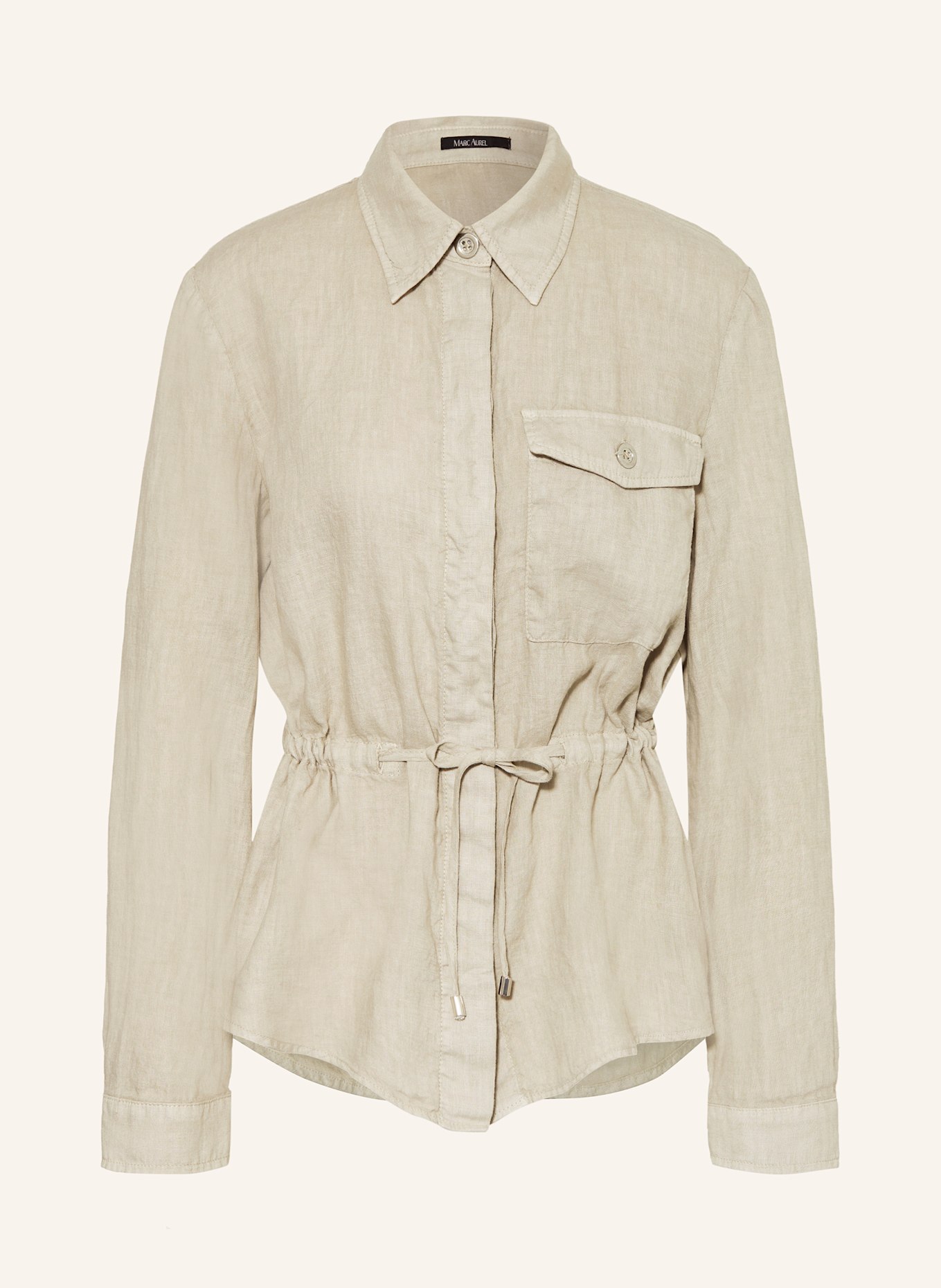 MARC AUREL Hemdbluse aus Leine: OLIV