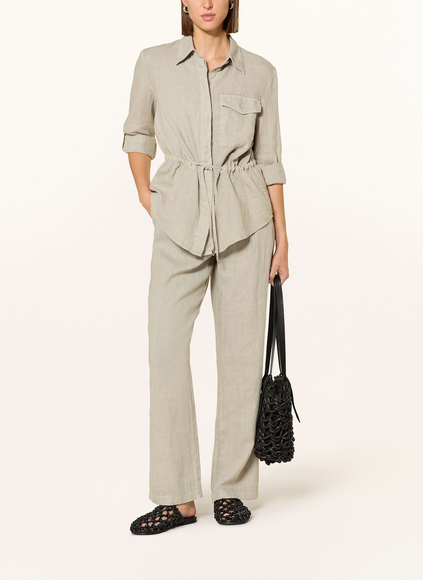 MARC AUREL Hemdbluse aus Leine: OLIV