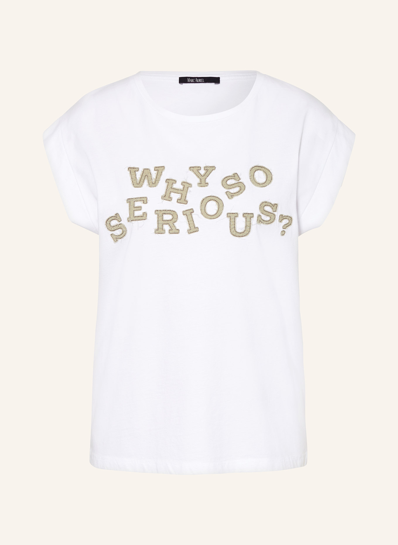 MARC AUREL T-shirt: WIT / KAKI