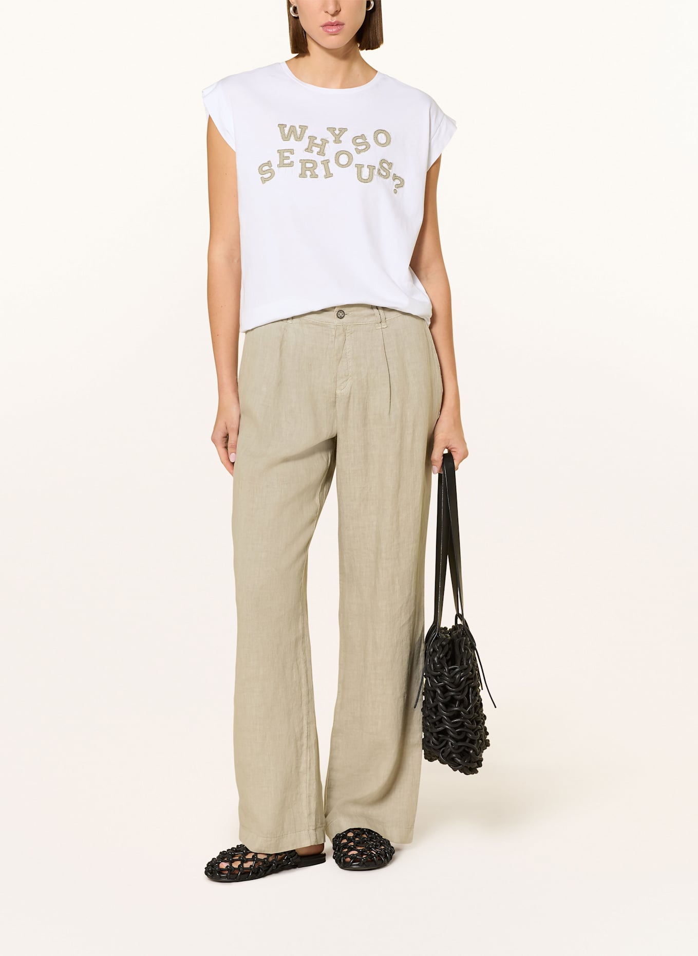 MARC AUREL T-shirt: WIT / KAKI