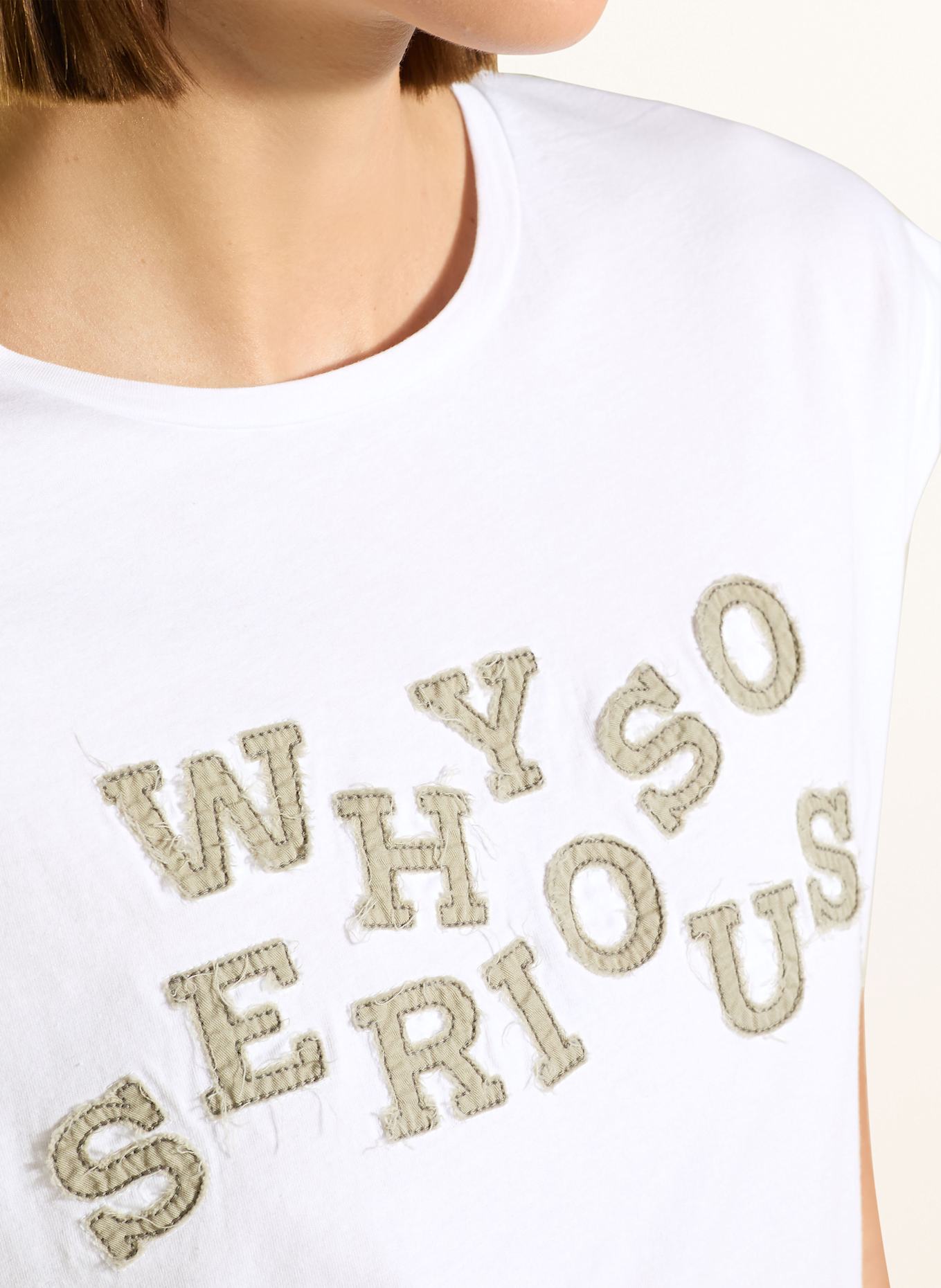 MARC AUREL T-shirt: WIT / KAKI