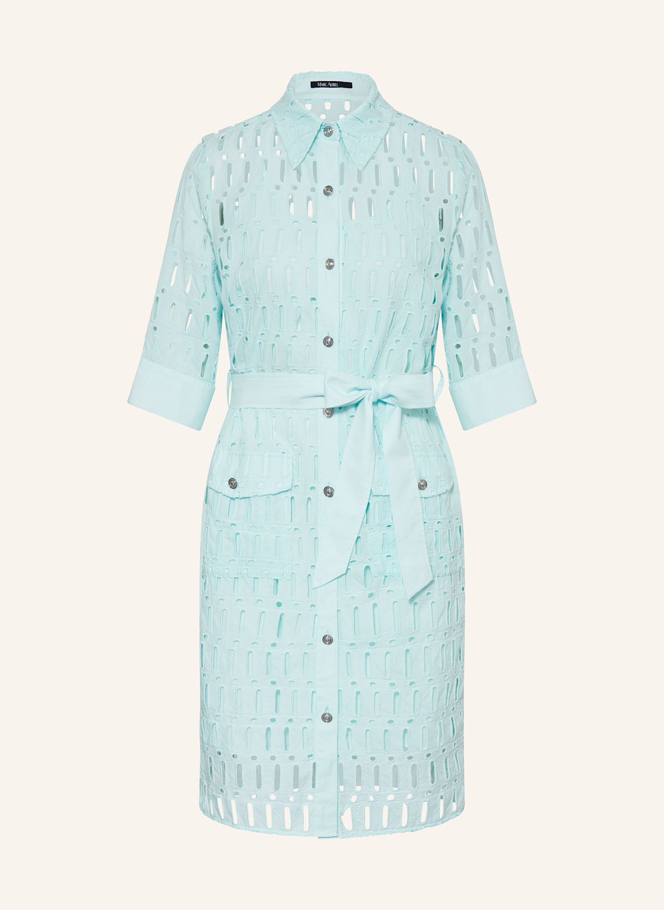 MARC AUREL Overhemdjurk van opengewerkte kant: TURQUOISE