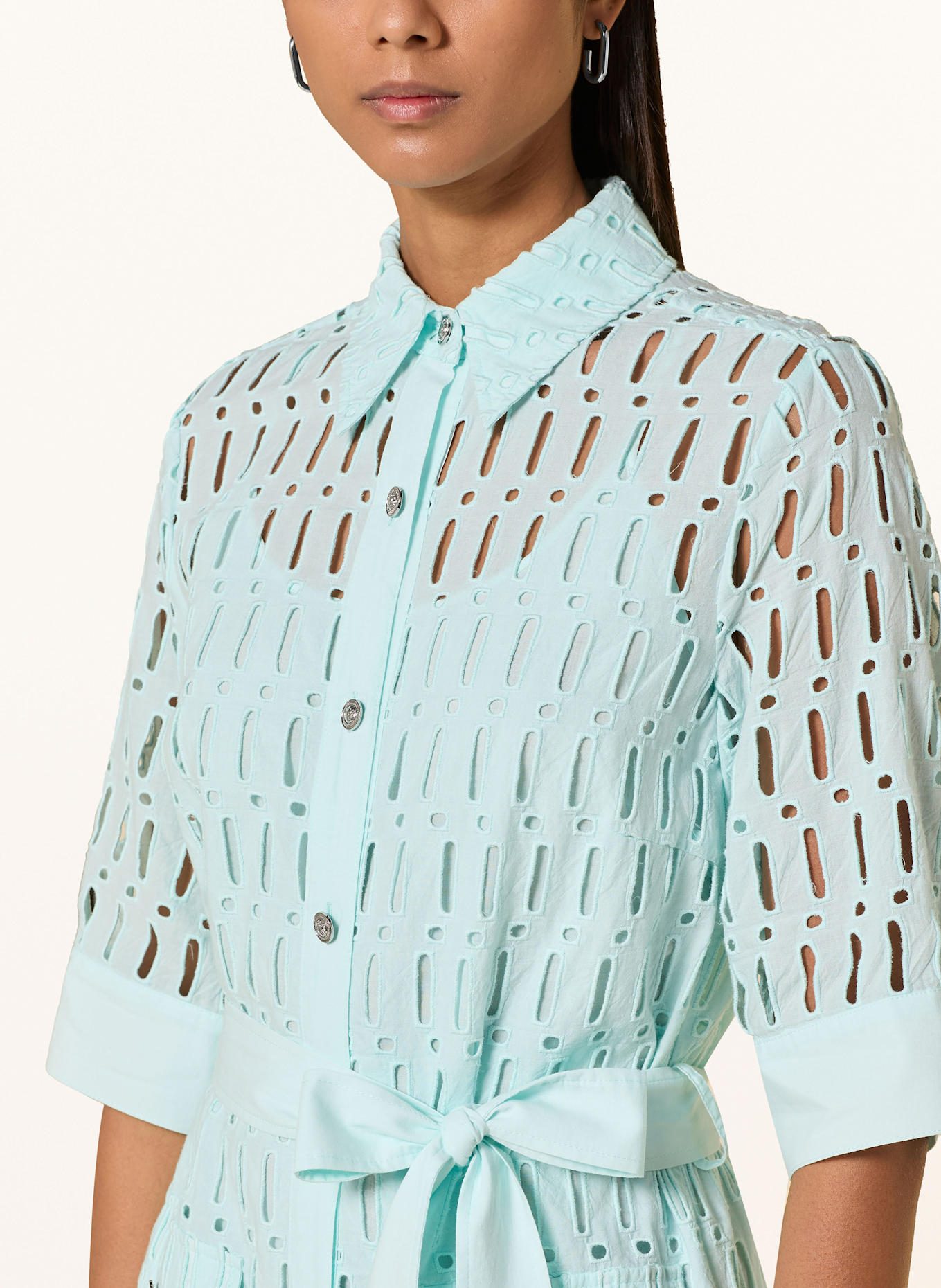 MARC AUREL Overhemdjurk van opengewerkte kant: TURQUOISE