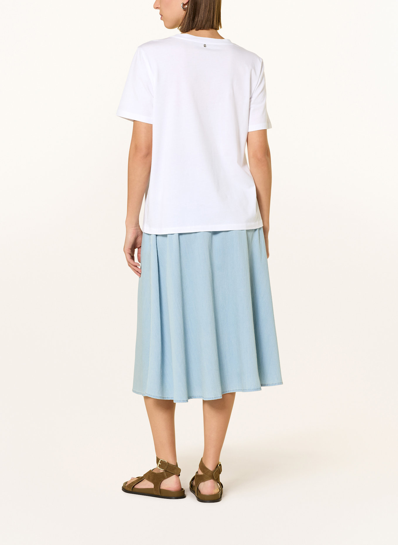 MARC AUREL T-Shirt: WEISS / HELLBLAU / HELLBRAUN