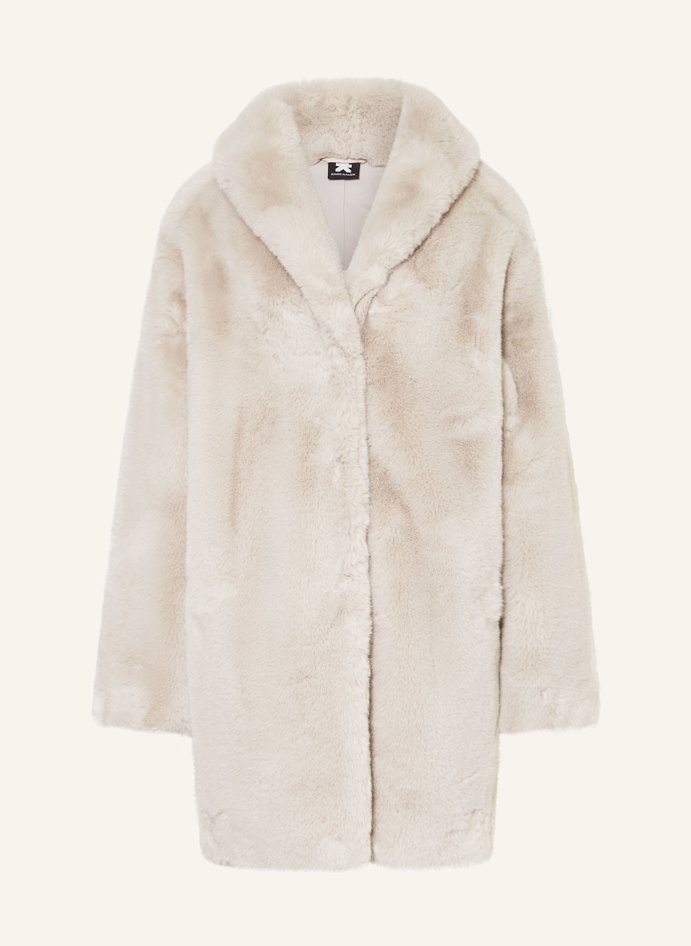 KARO KAUER Kunstfell-Mantel: GRAU