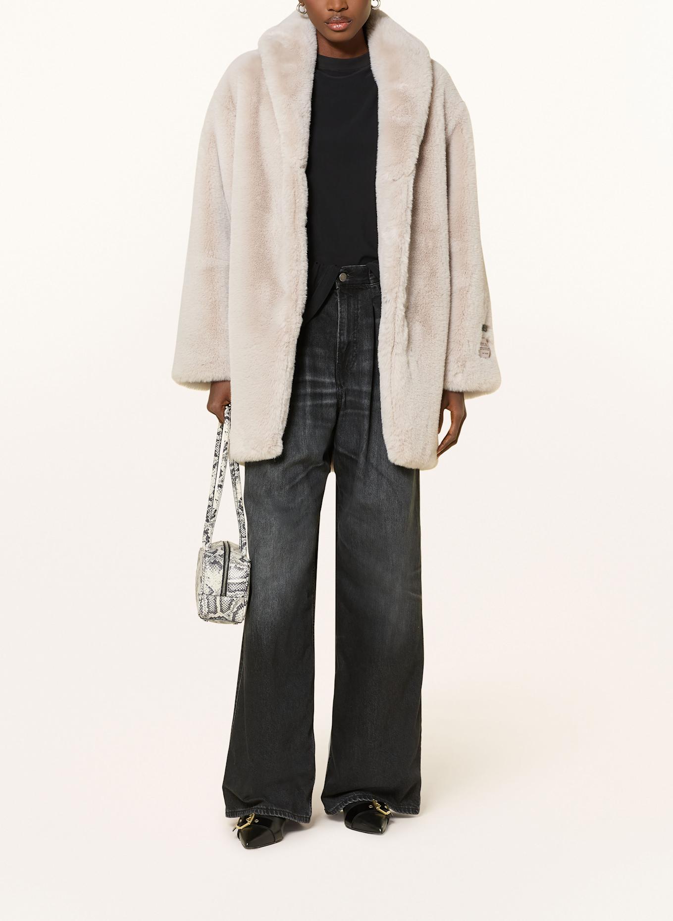 KARO KAUER Kunstfell-Mantel: GRAU