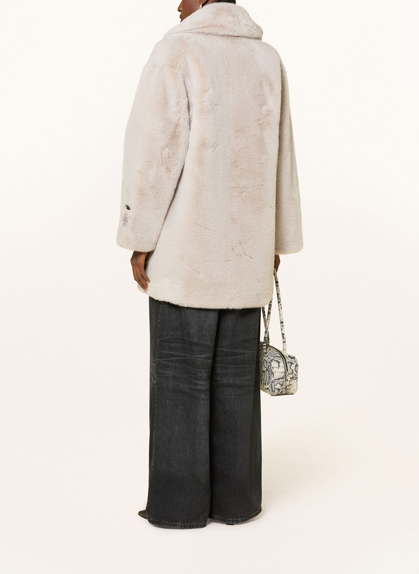 KARO KAUER Kunstfell-Mantel: GRAU