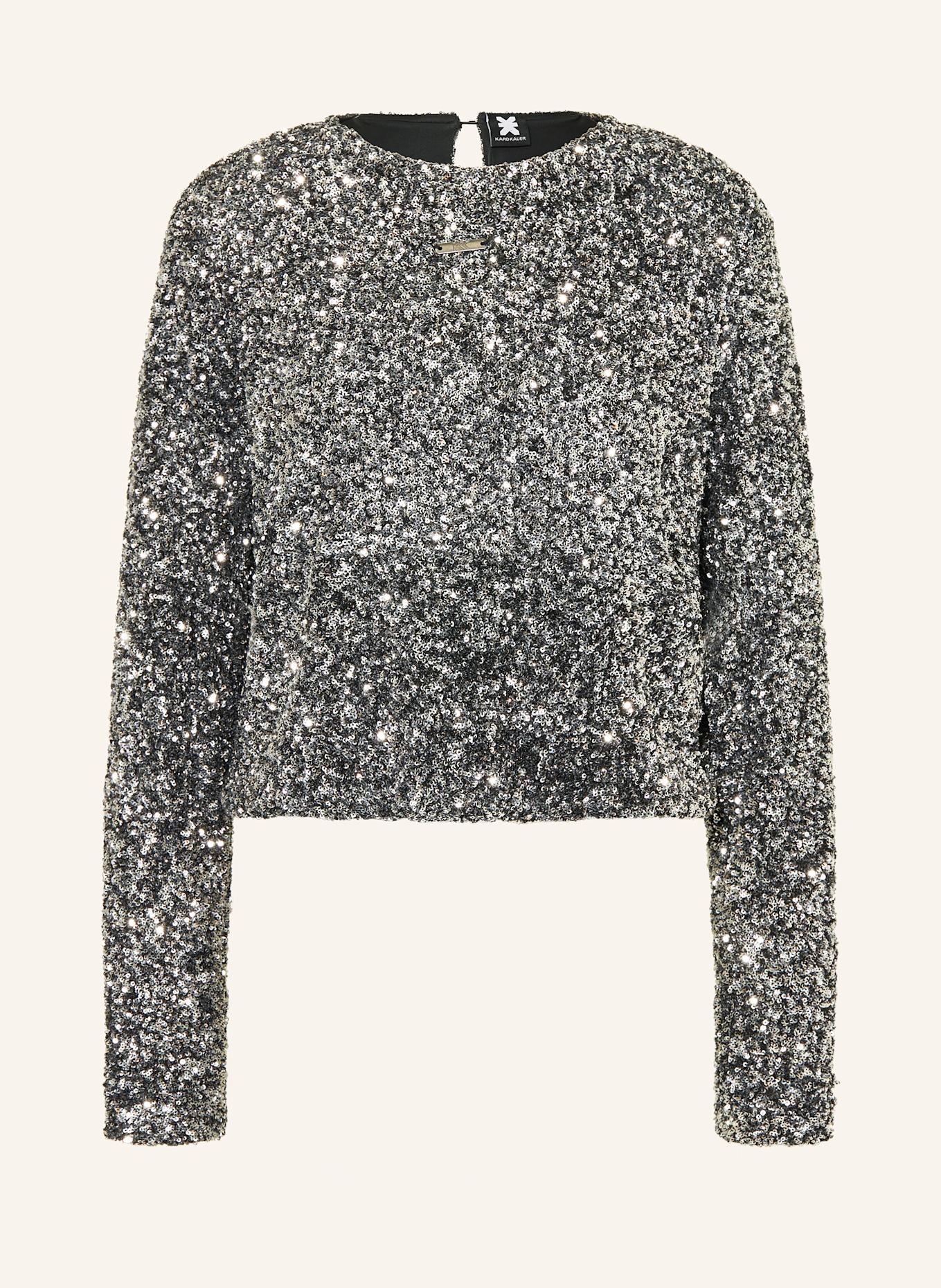 KARO KAUER Blusenshirt mit Pailletten: SILBER