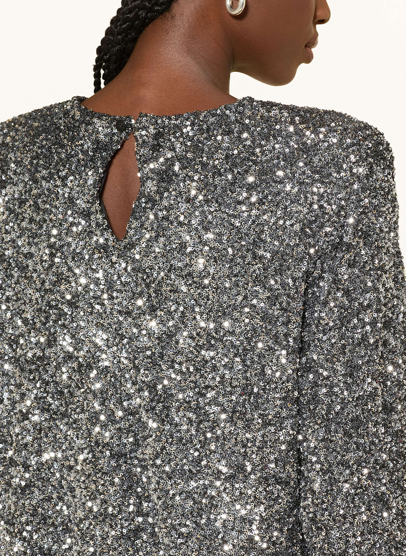 KARO KAUER Blusenshirt mit Pailletten: SILBER