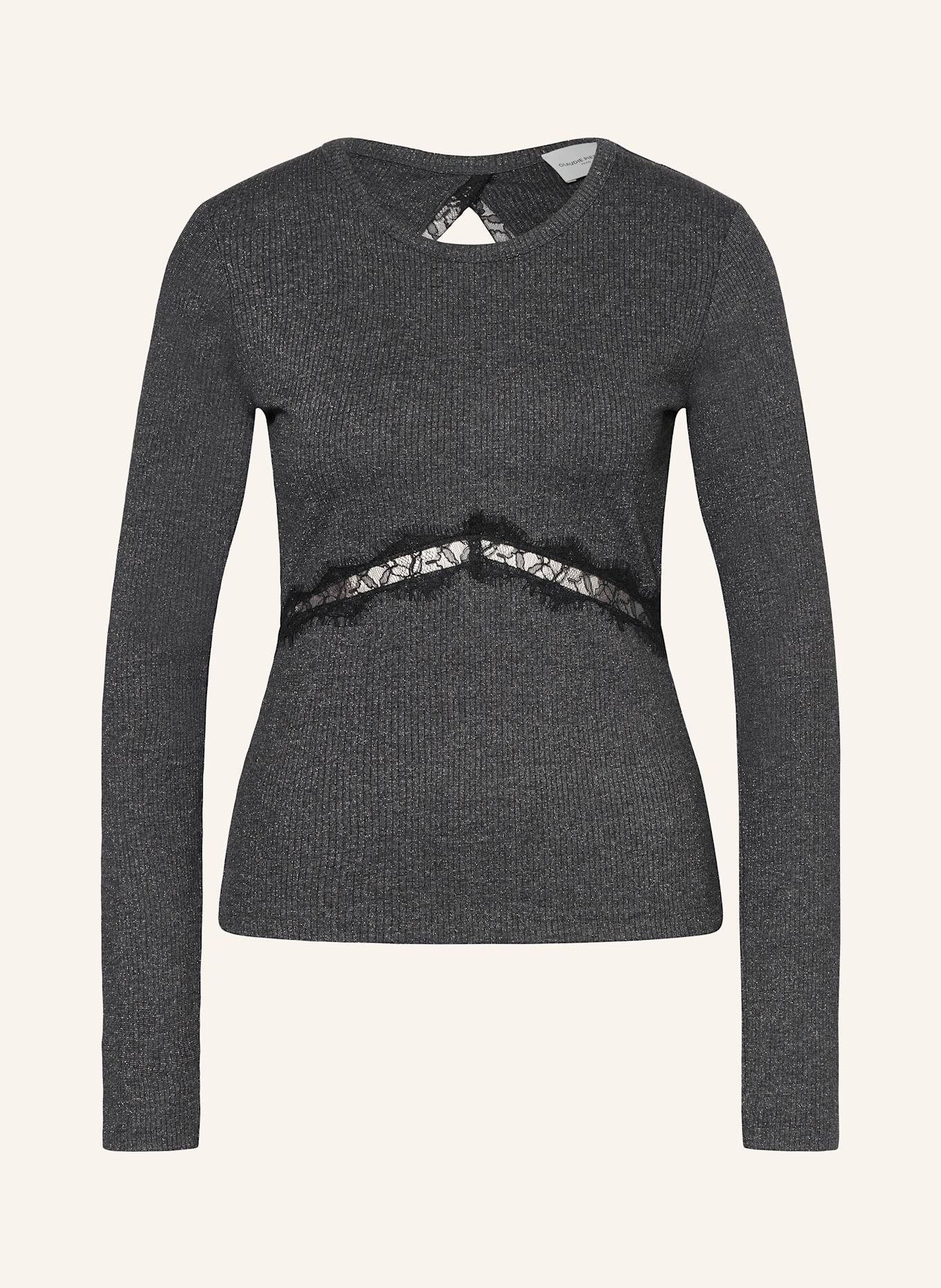 CLAUDIE PIERLOT Longsleeve mit Cut-out: DUNKELGRAU